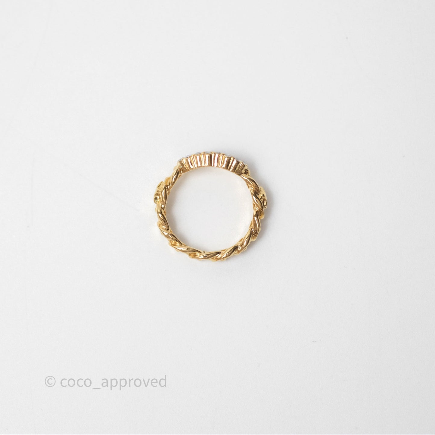 Christian Dior CD Crystal Ring Gold Tone