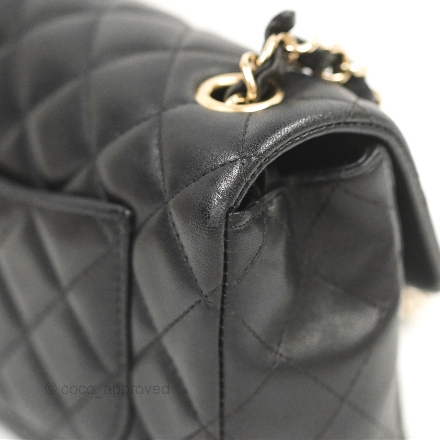 Chanel Quilted Mini Rectangular Flap Black Lambskin Gold Hardware