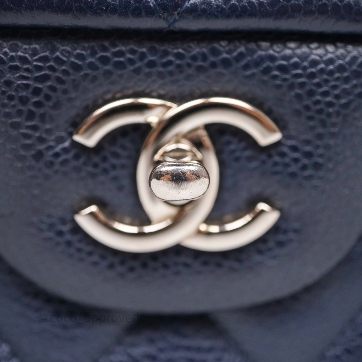 Chanel Jumbo Double Flap Navy Caviar Silver Hardware⁣⁣