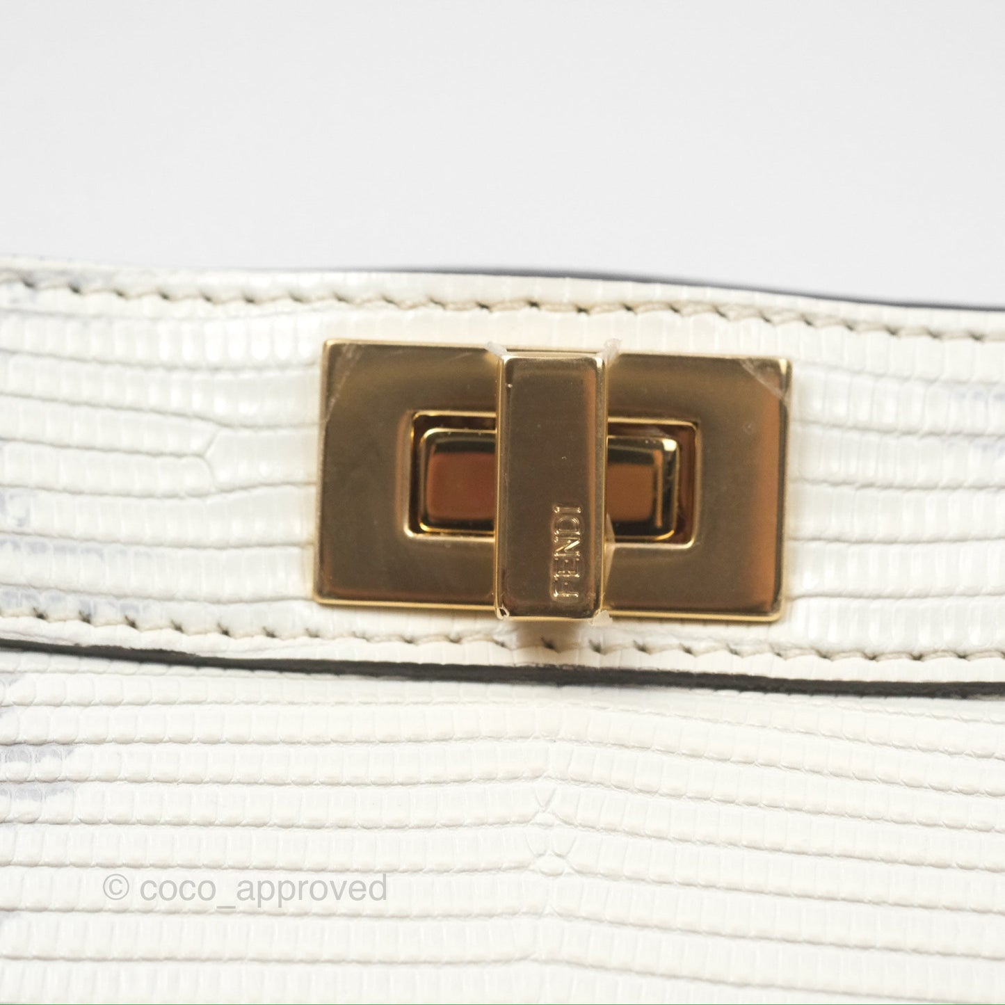Fendi Peekaboo ISeeU Petite White lizard Leather Bag