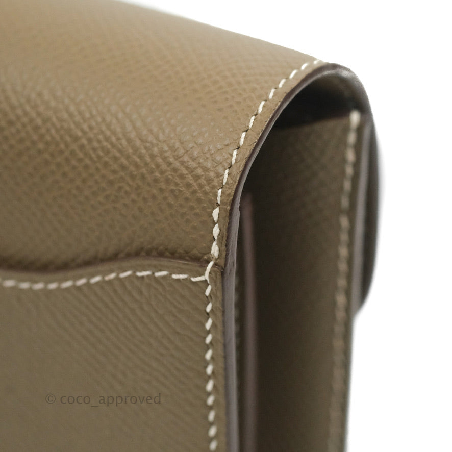 Hermès Constance Long To Go Wallet Etoupe Epsom Gold Hardware
