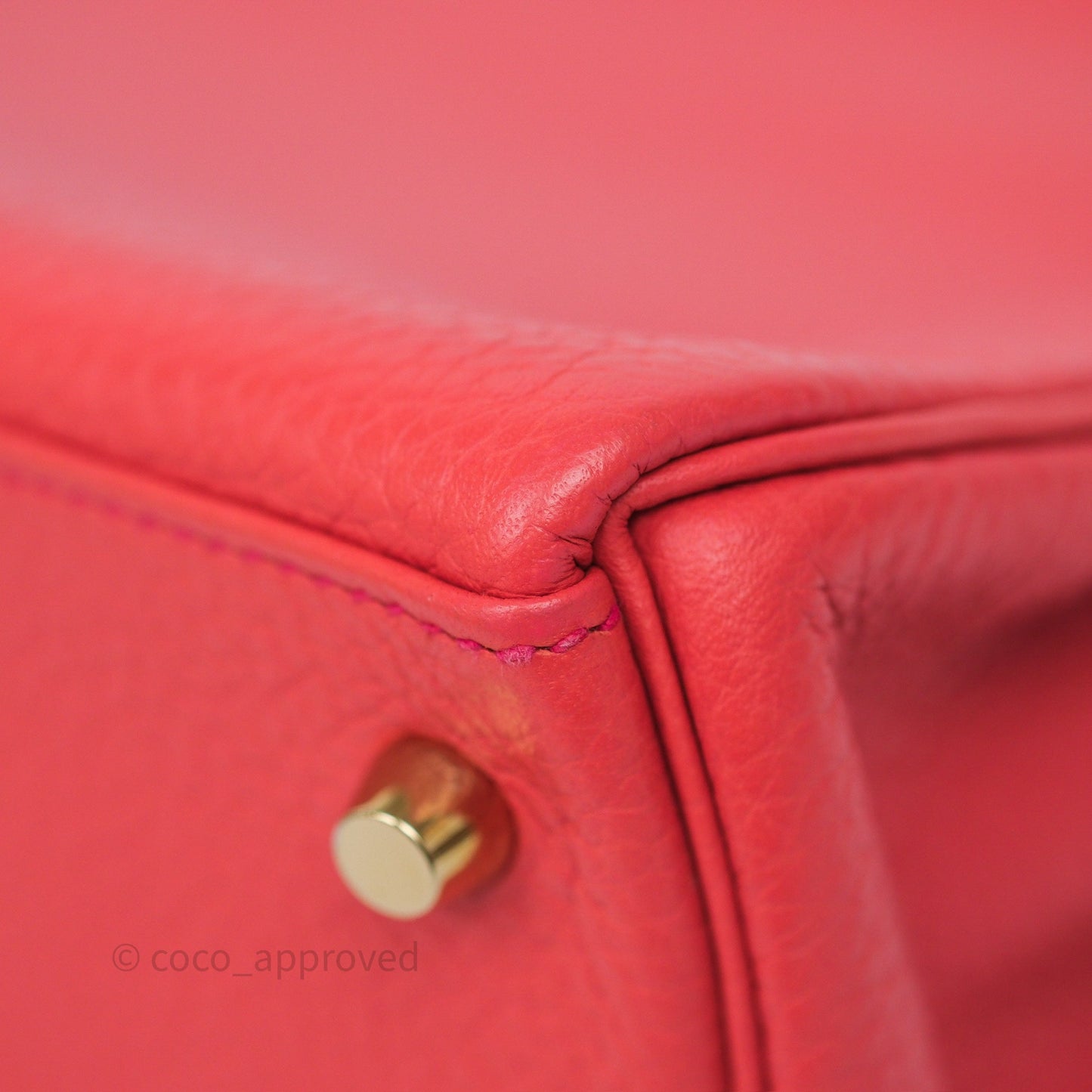 Hermès Kelly 28 Rose Jaipur Retourne Togo Gold Hardware