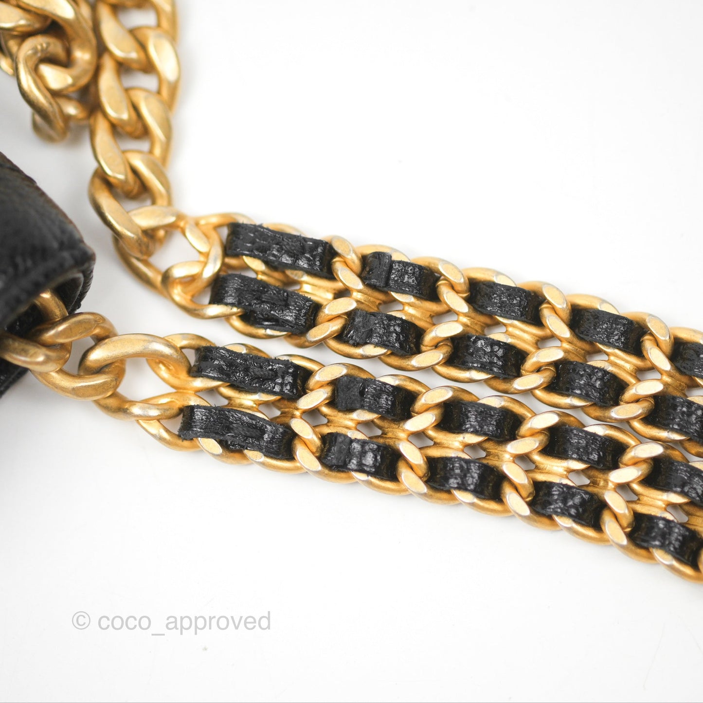 Chanel Clutch With Chain Black Shiny Caviar Aged Gold Hardware