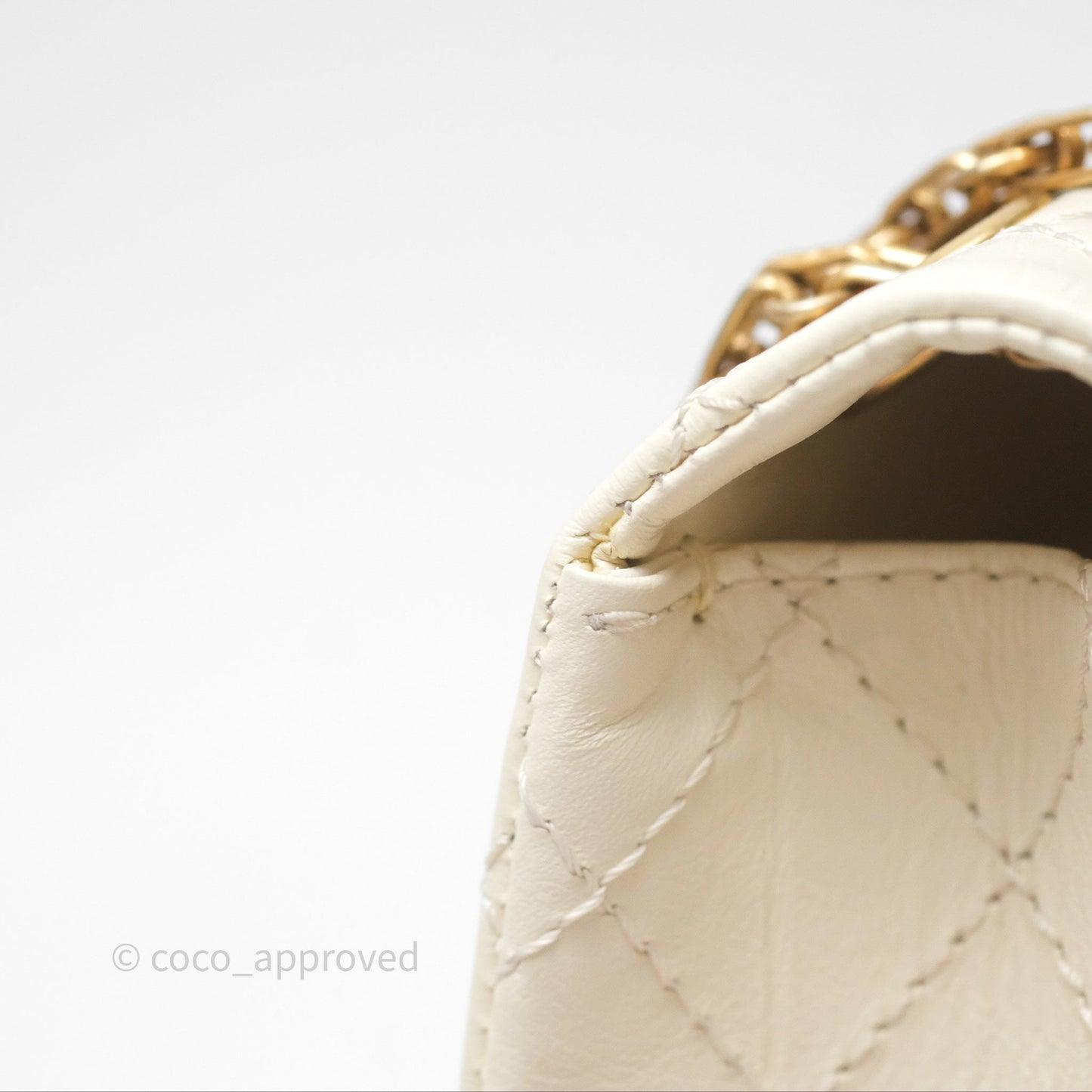 Chanel Mini Reissue 224 White Ivory Aged Calfskin Aged Gold Hardware