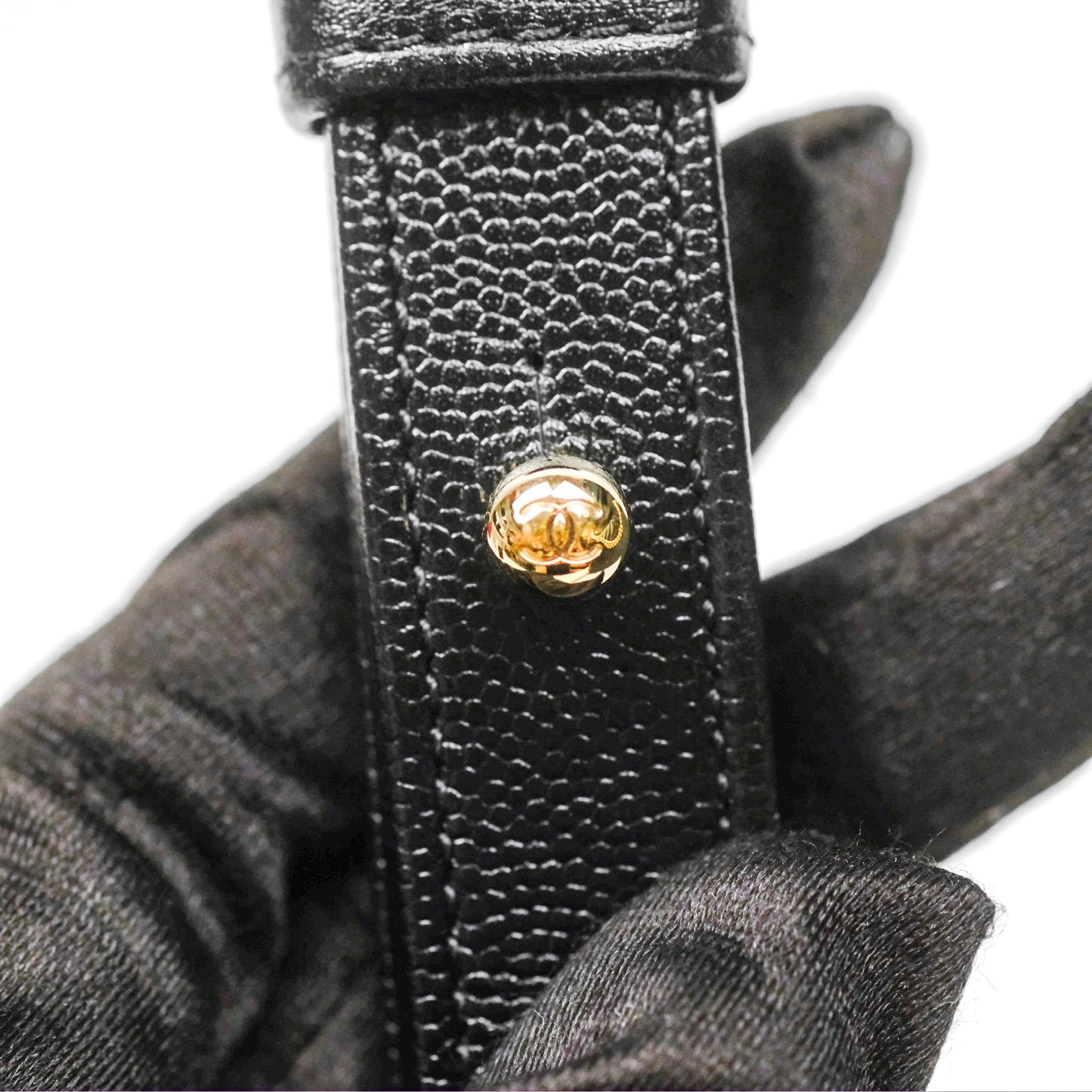 Chanel Medium Boy Chevron Black Caviar Gold Hardware