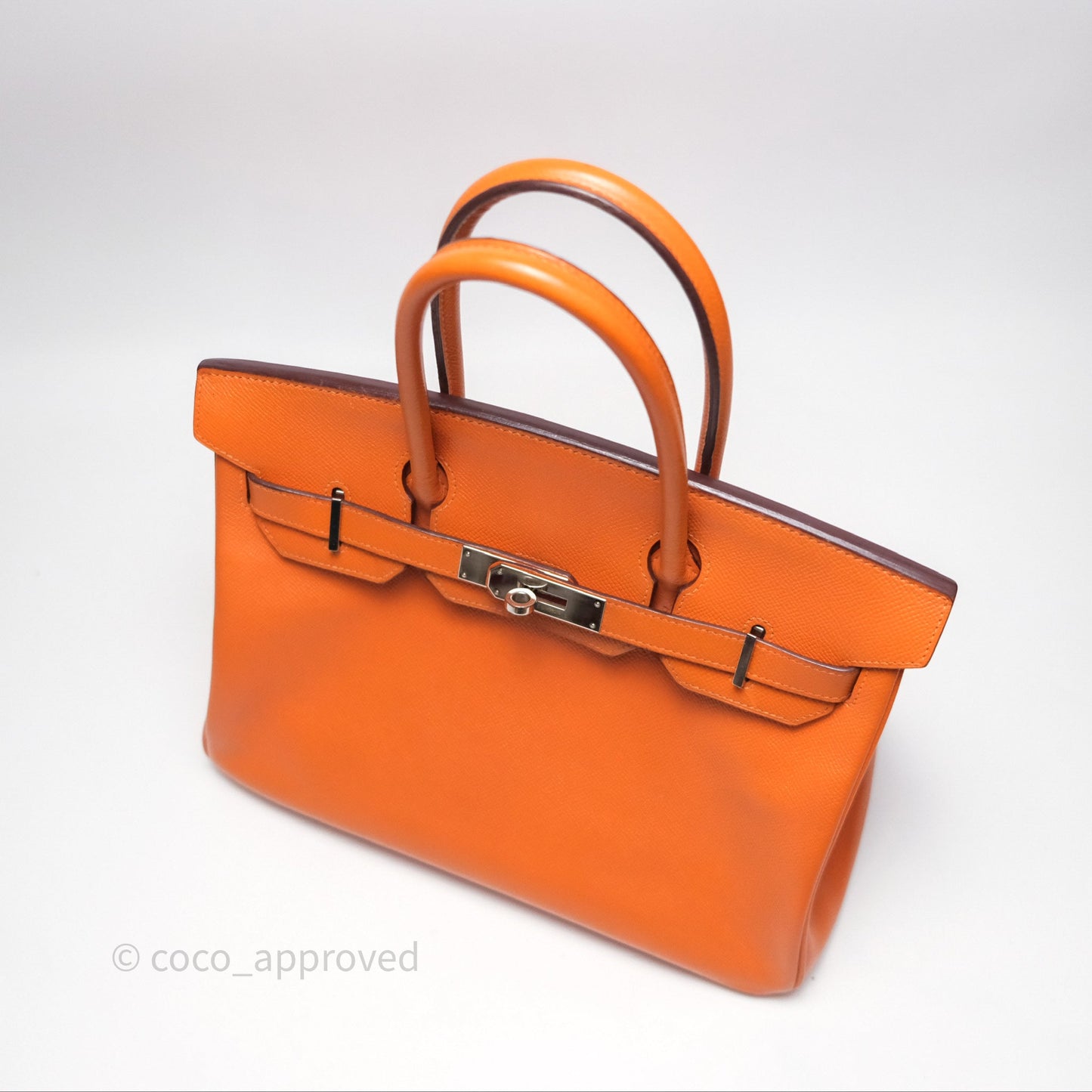 Hermès Birkin 30 Retourne Orange Epsom Palladium Hardware