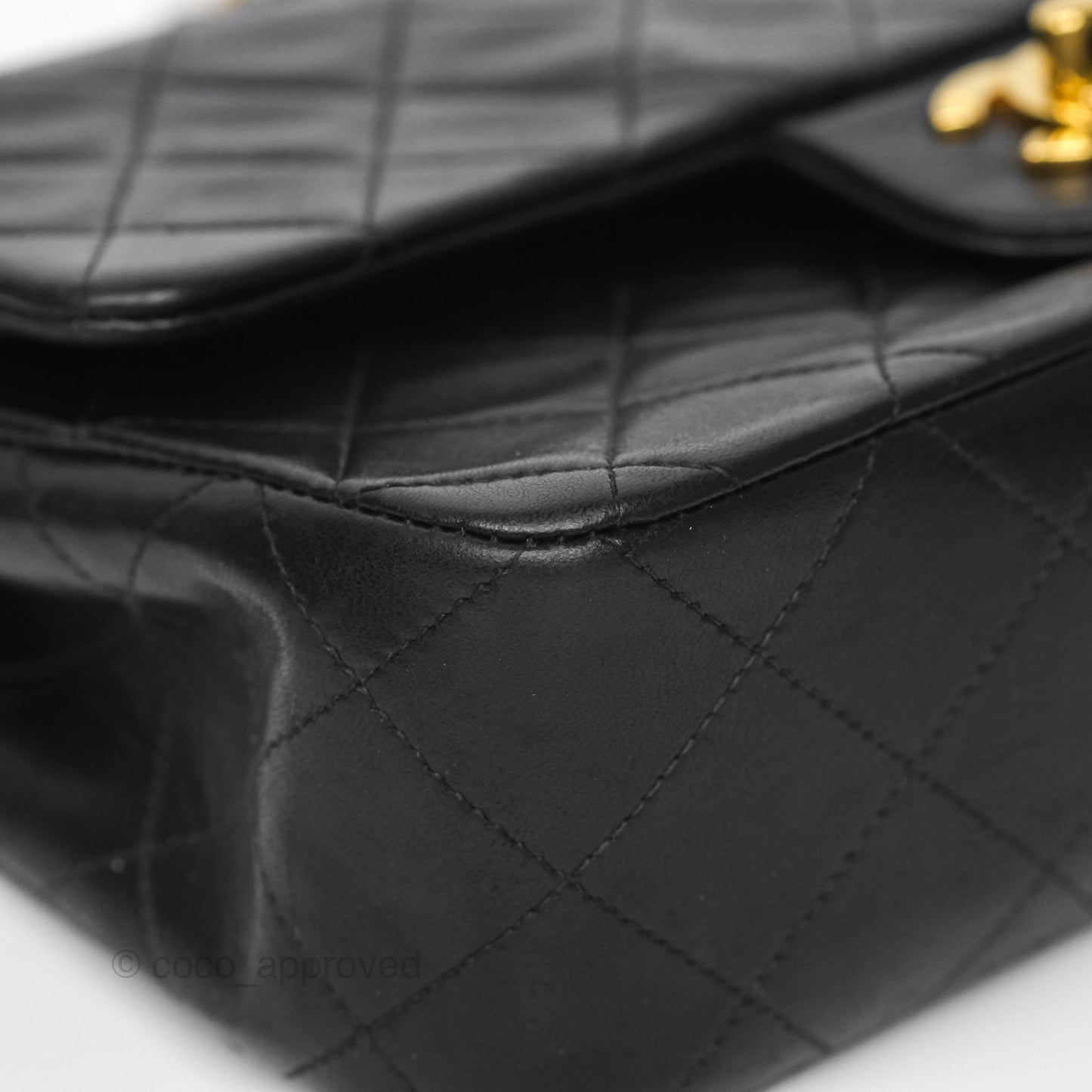 Chanel Vintage Small Classic Flap Black Lambskin 24K Gold Hardware