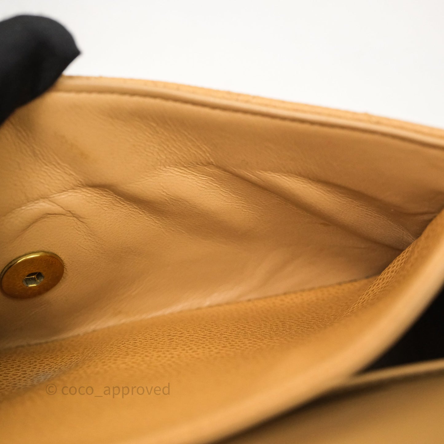 Chanel Vintage Medium Classic Flap Beige Caviar 24K Gold Hardware