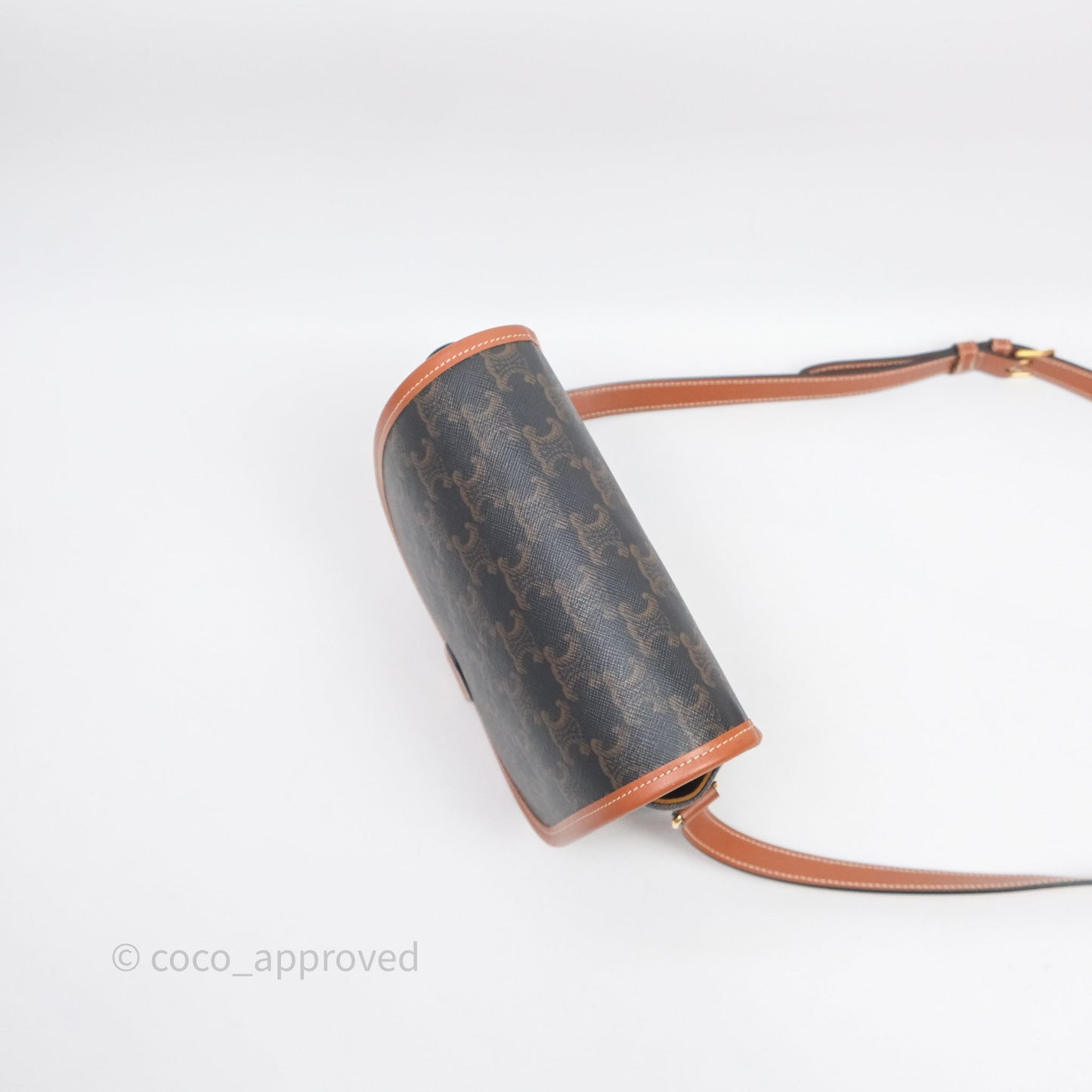 Celine Medium Folco Bag Triomphe Canvas Tan