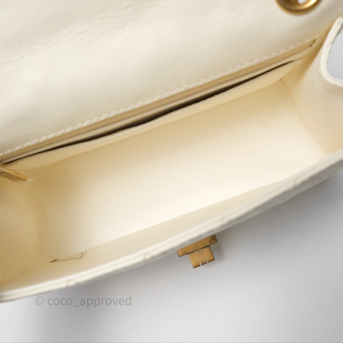 Chanel Mini Reissue 224 White Ivory Aged Calfskin Aged Gold Hardware