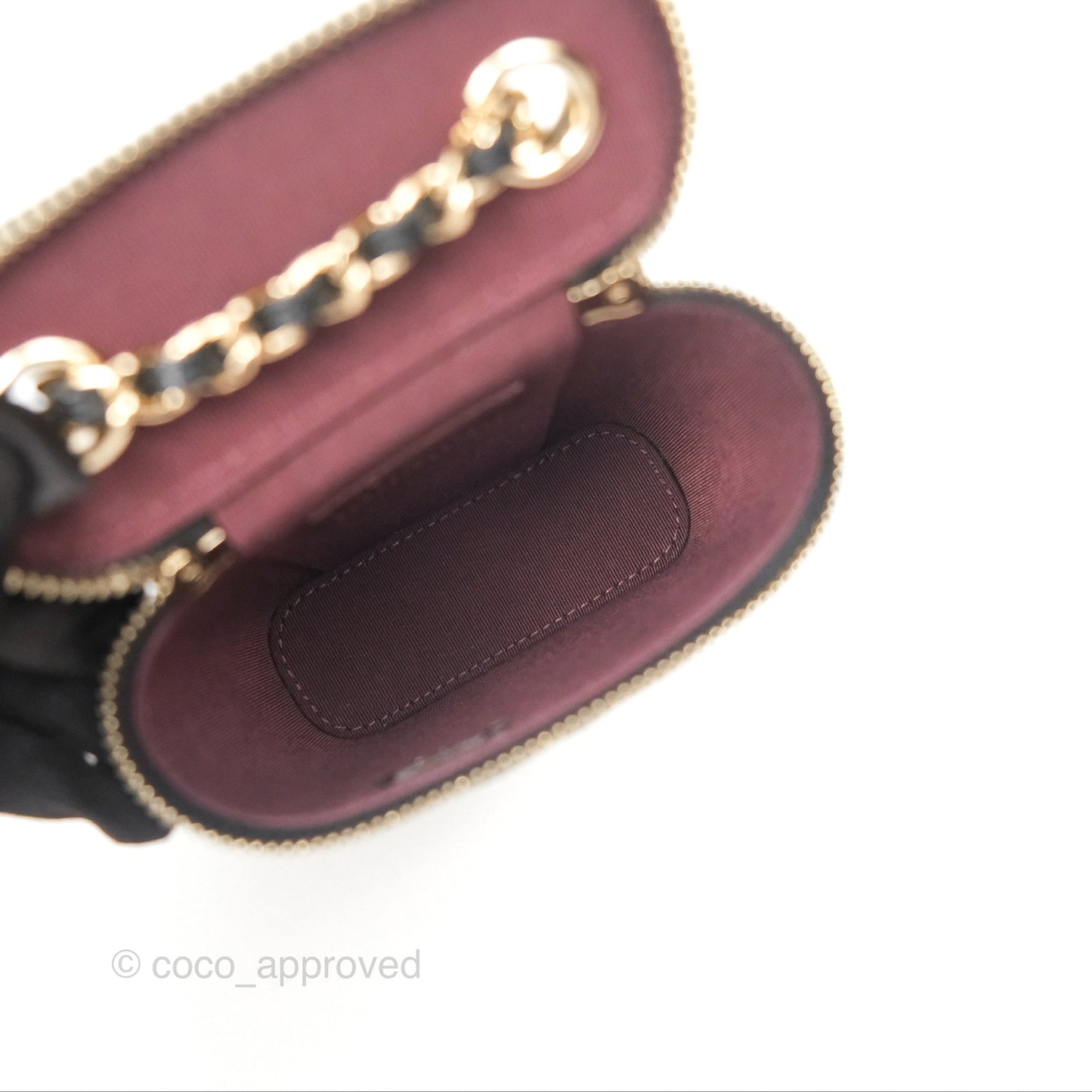 Chanel Classic Mini Vanity With Chain Black Caviar Gold Hardware