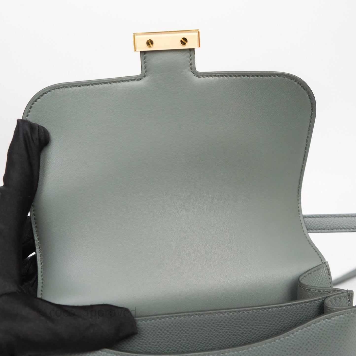 Hermès Constance Mini 18cm Vert Amande 63 Epsom Gold Hardware