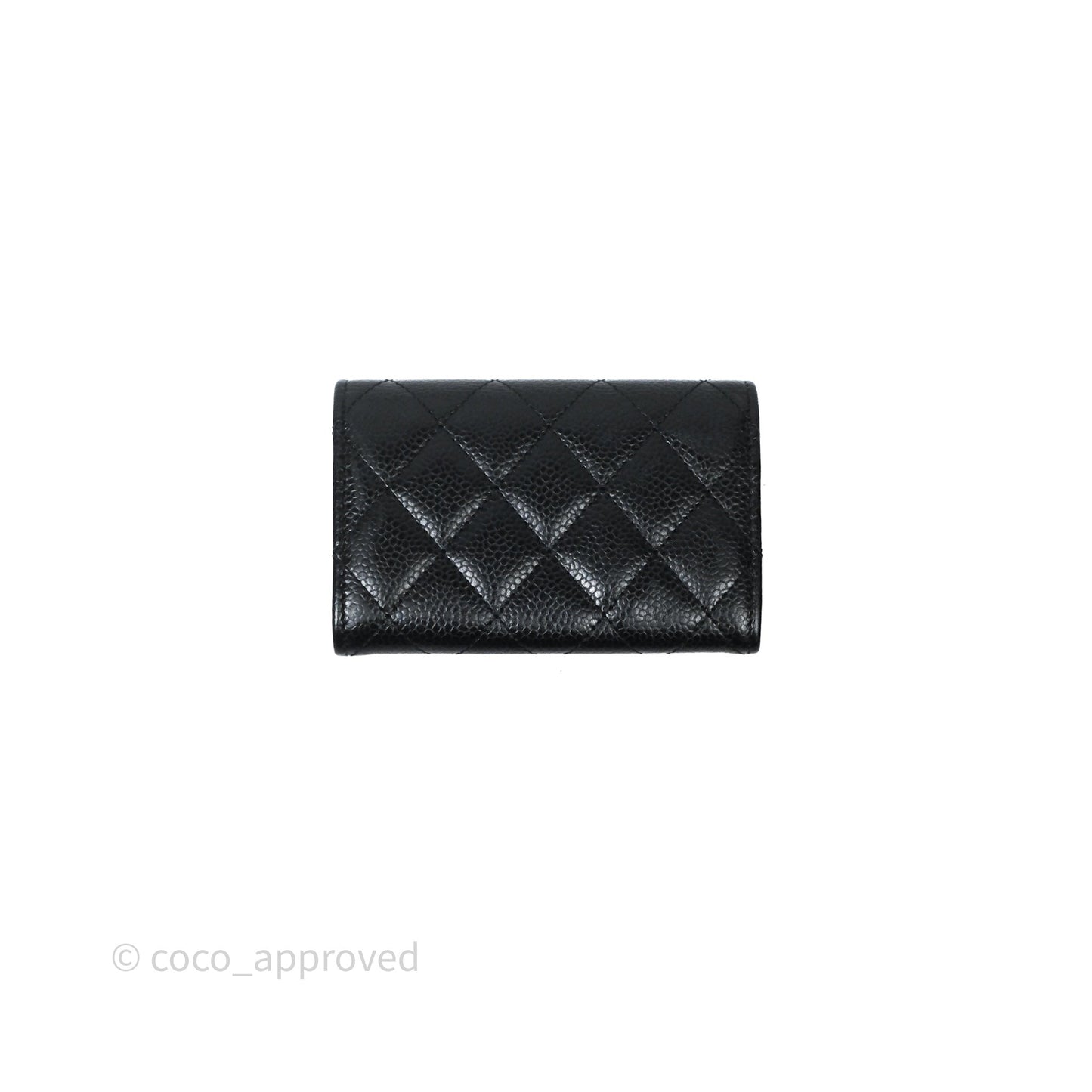 Chanel Classic Quilted Flap Card Holder Black Caviar Gold Hardware