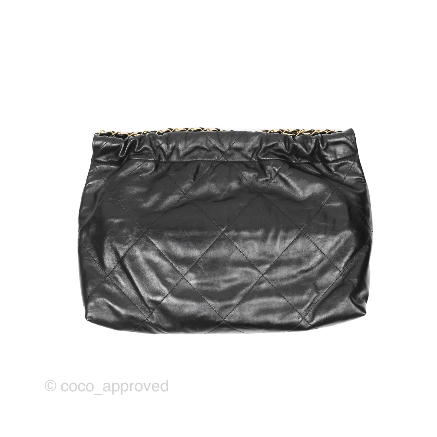 Chanel 22 East West Bag Black Shiny Crumpled Calfskin