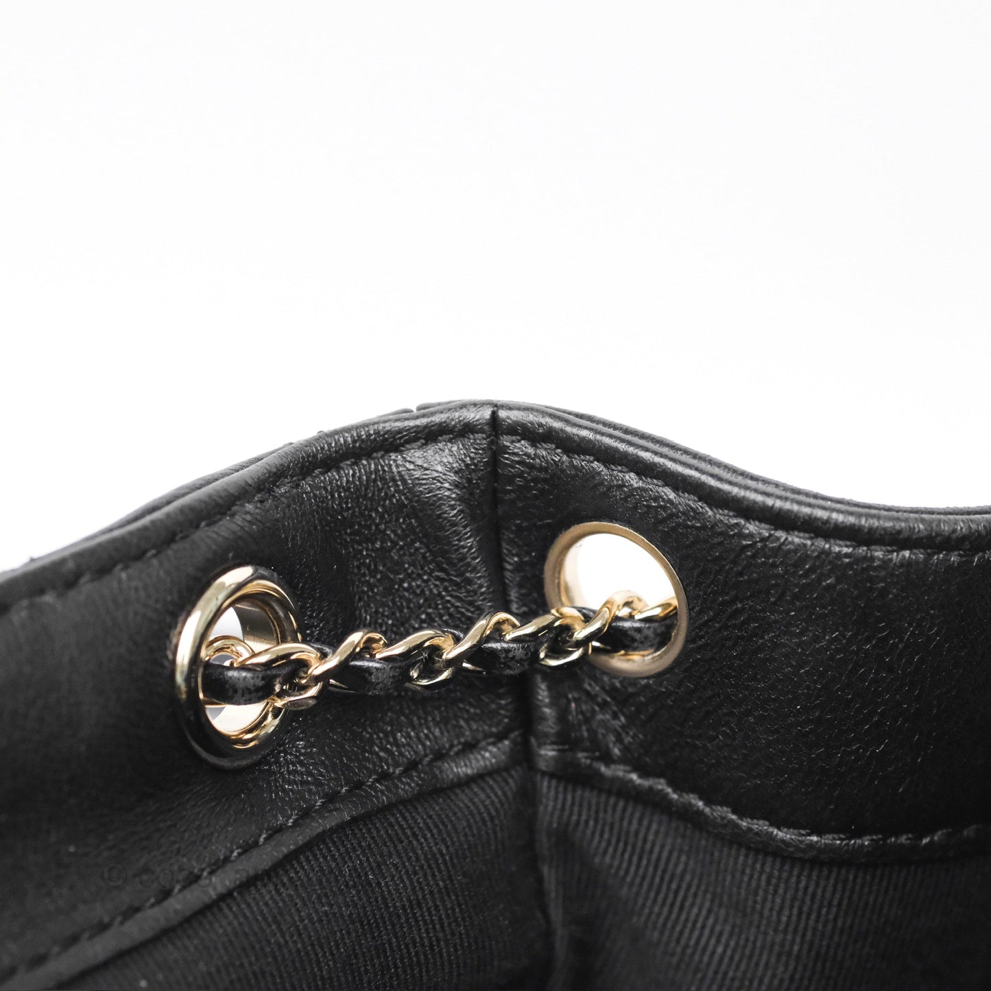 Chanel Small Duma Drawstring Backpack Black Lambskin Gold Hardware
