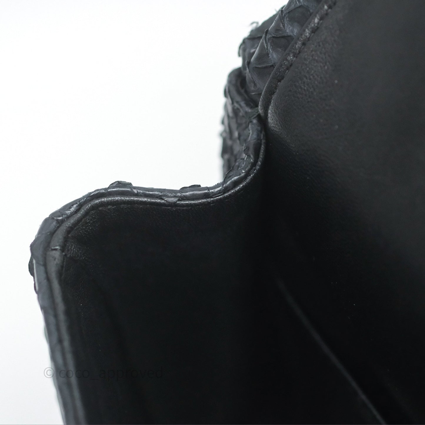 Chanel Classic M/L Medium Flap So Black Python Black Hardware