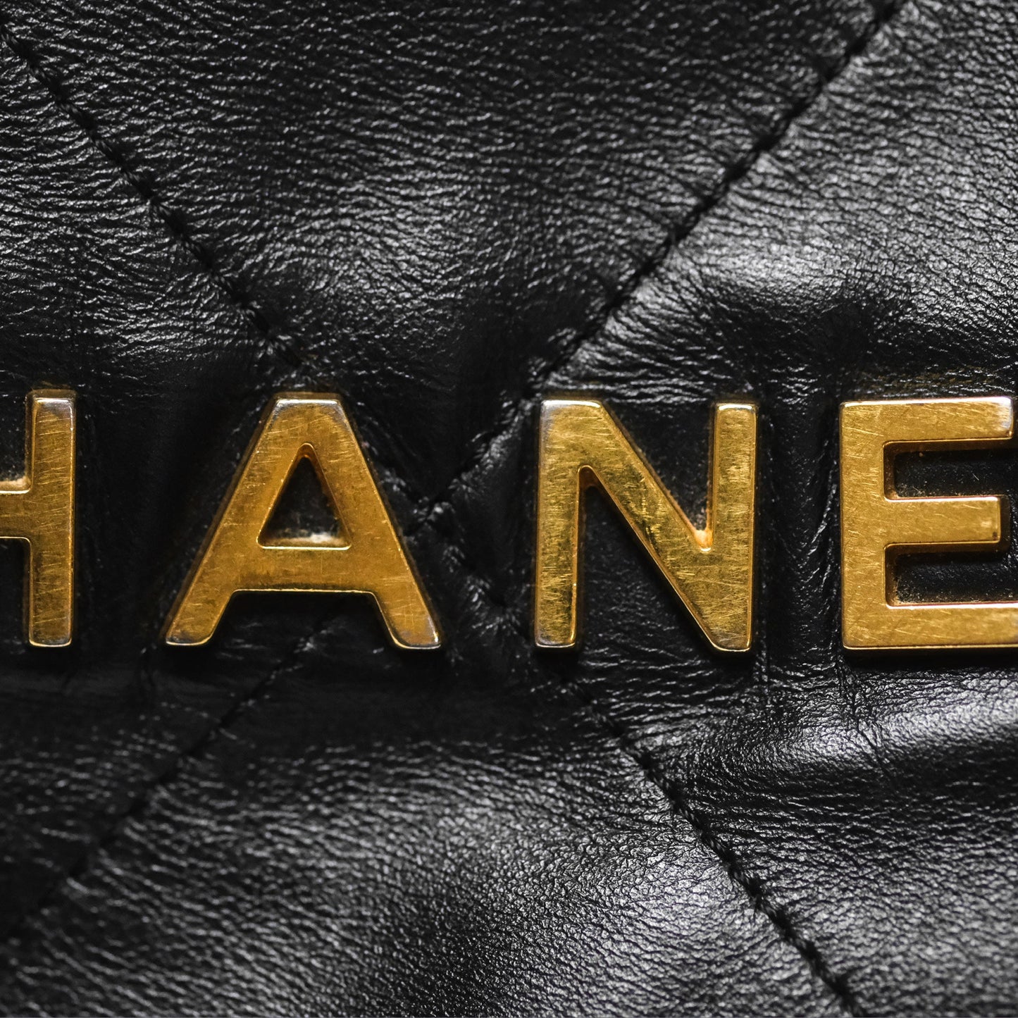 Chanel 22 Small Black Shiny Calfskin Aged Gold Hardware