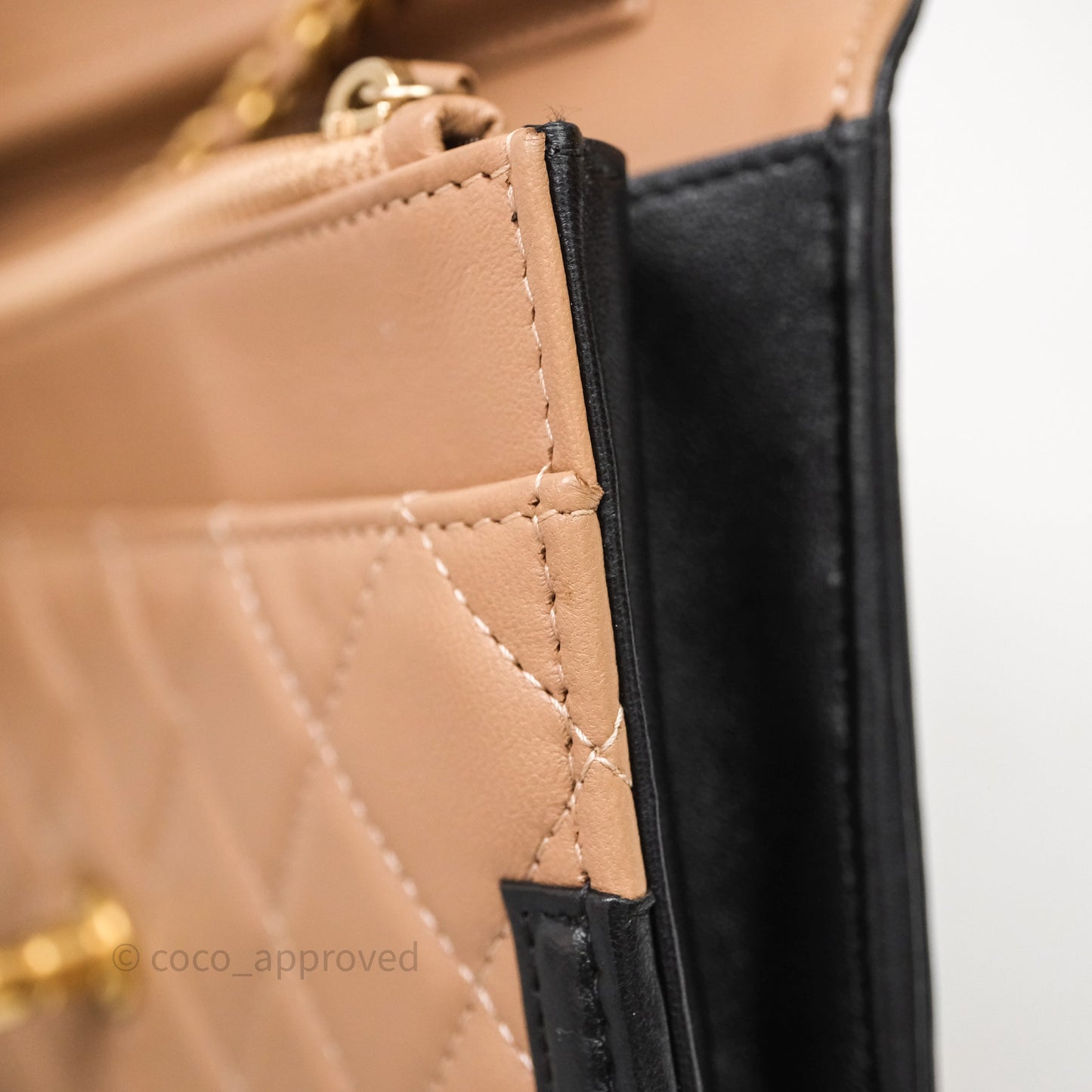 Chanel Quilted Medium Elegant CC Flap Beige Lambskin Gold Hardware