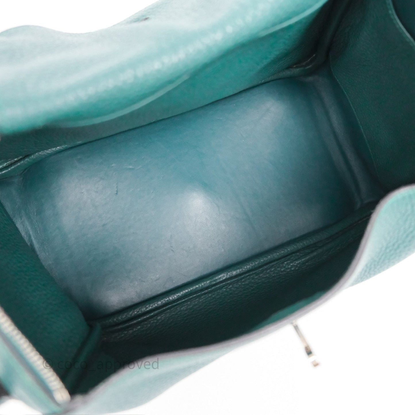 Hermès Lindy 30 Malachite Z6 Clemence Palladium Hardware