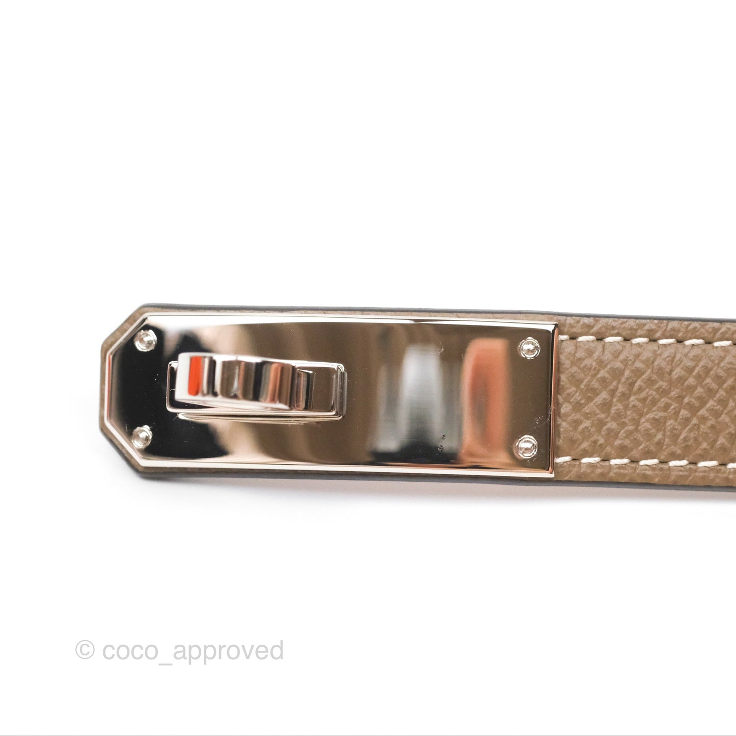 Hermès Kelly Buckle Belt Etoupe 18 Epsom Palladium Hardware