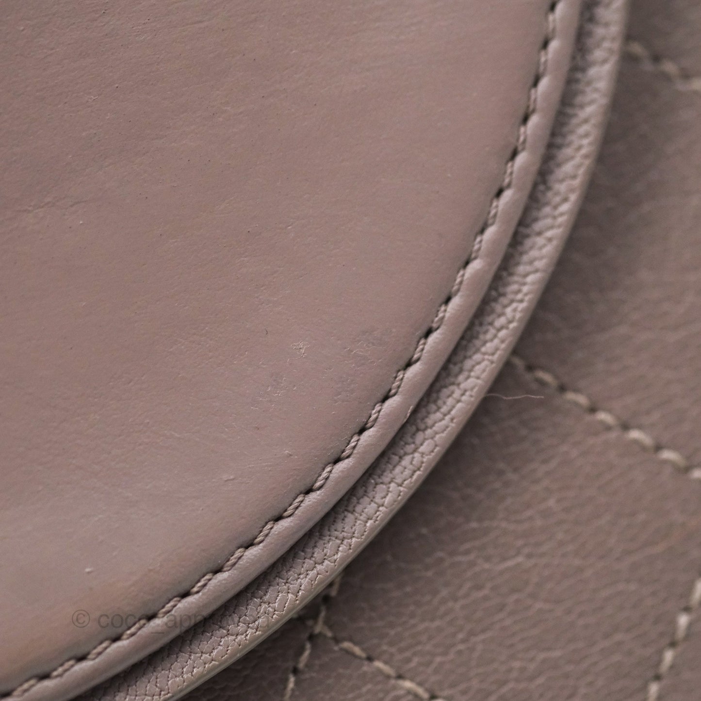 Chanel Coco Curve Flap Burnished Lilac Grey Calfskin Goatskin Antique Gold Hardware
