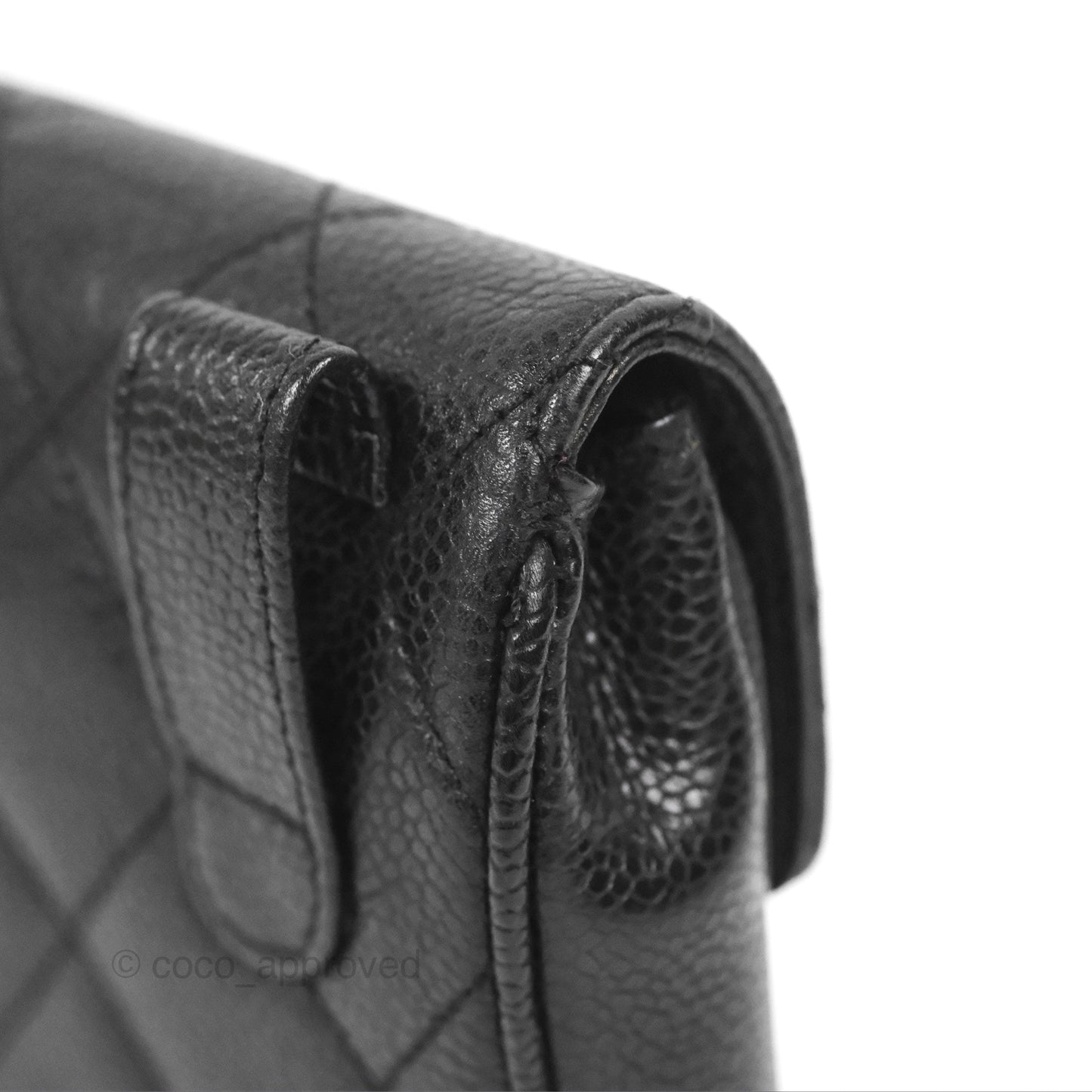 Chanel Vintage Belt Bag Quilted Black Caviar 24K Gold Hardware