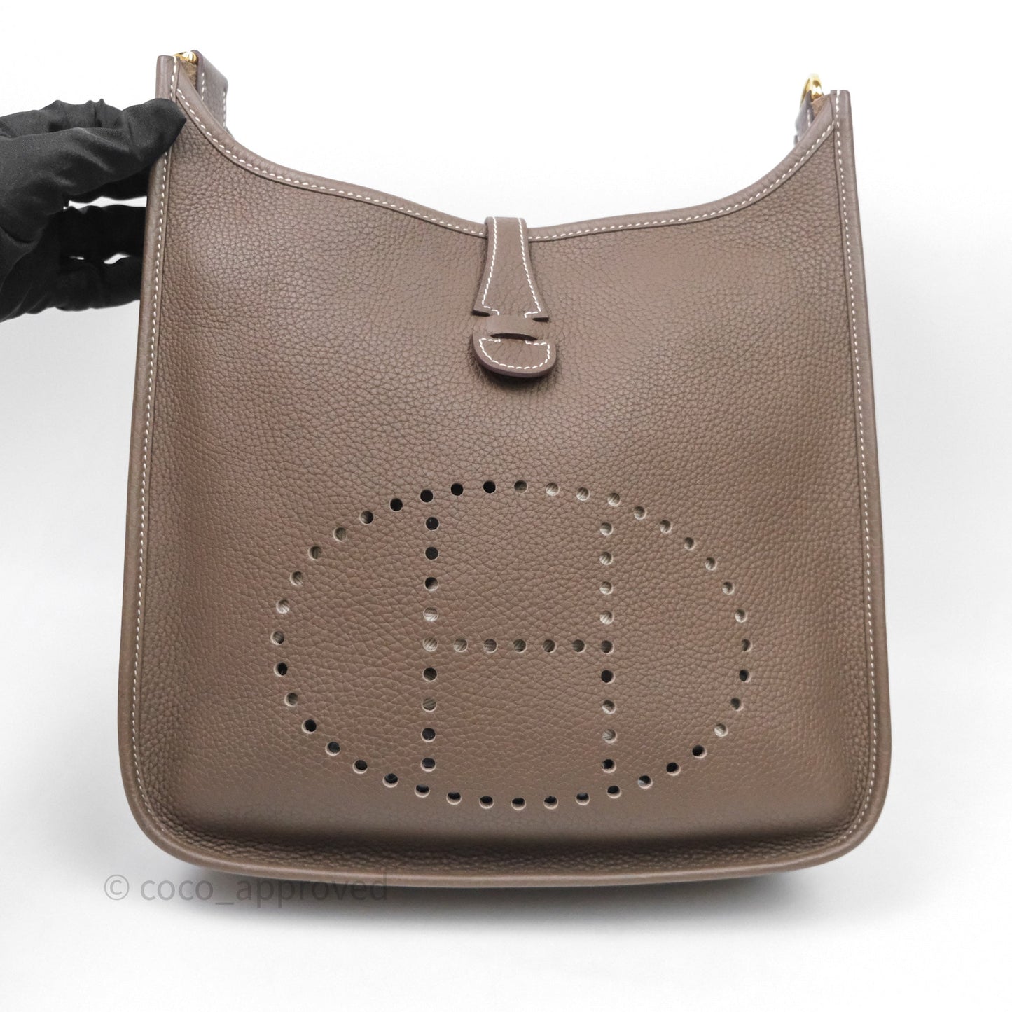 Hermes Evelyne III 29 Etoupe 18 Taurillon Clemence Gold Hardware