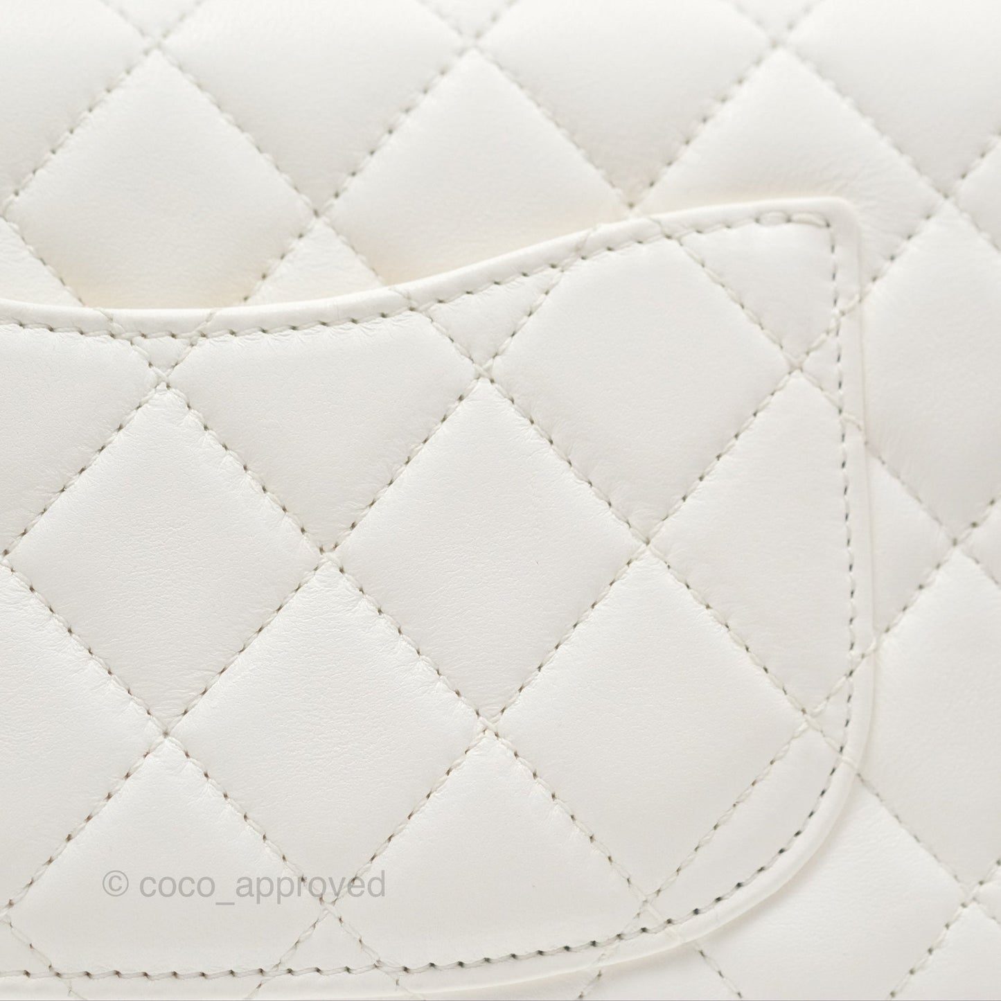 Chanel Mini Rectangular Pearl Crush Quilted White Lambskin Aged Gold Hardware