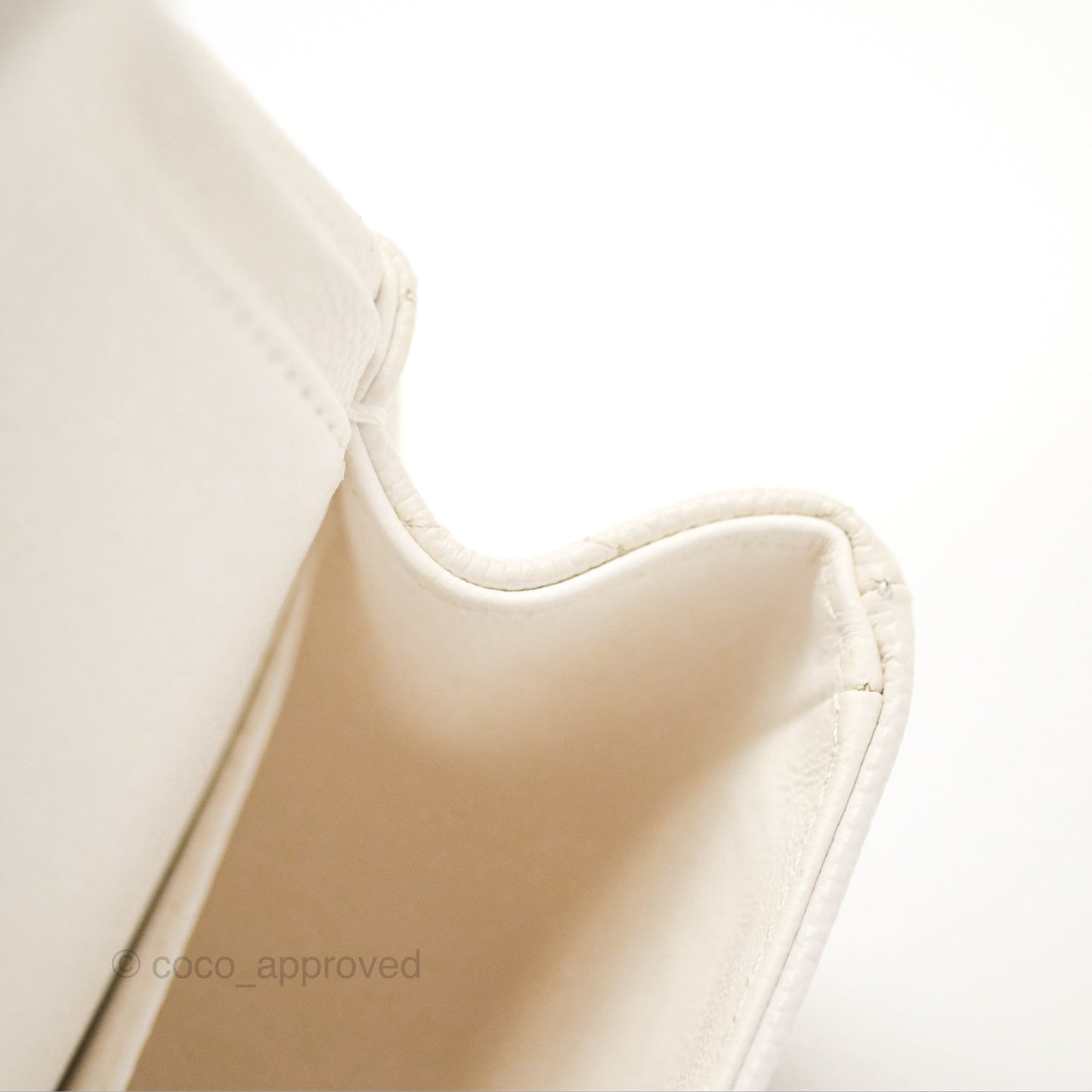 Chanel Small Classic Quilted Flap White Caviar Gold Hardware