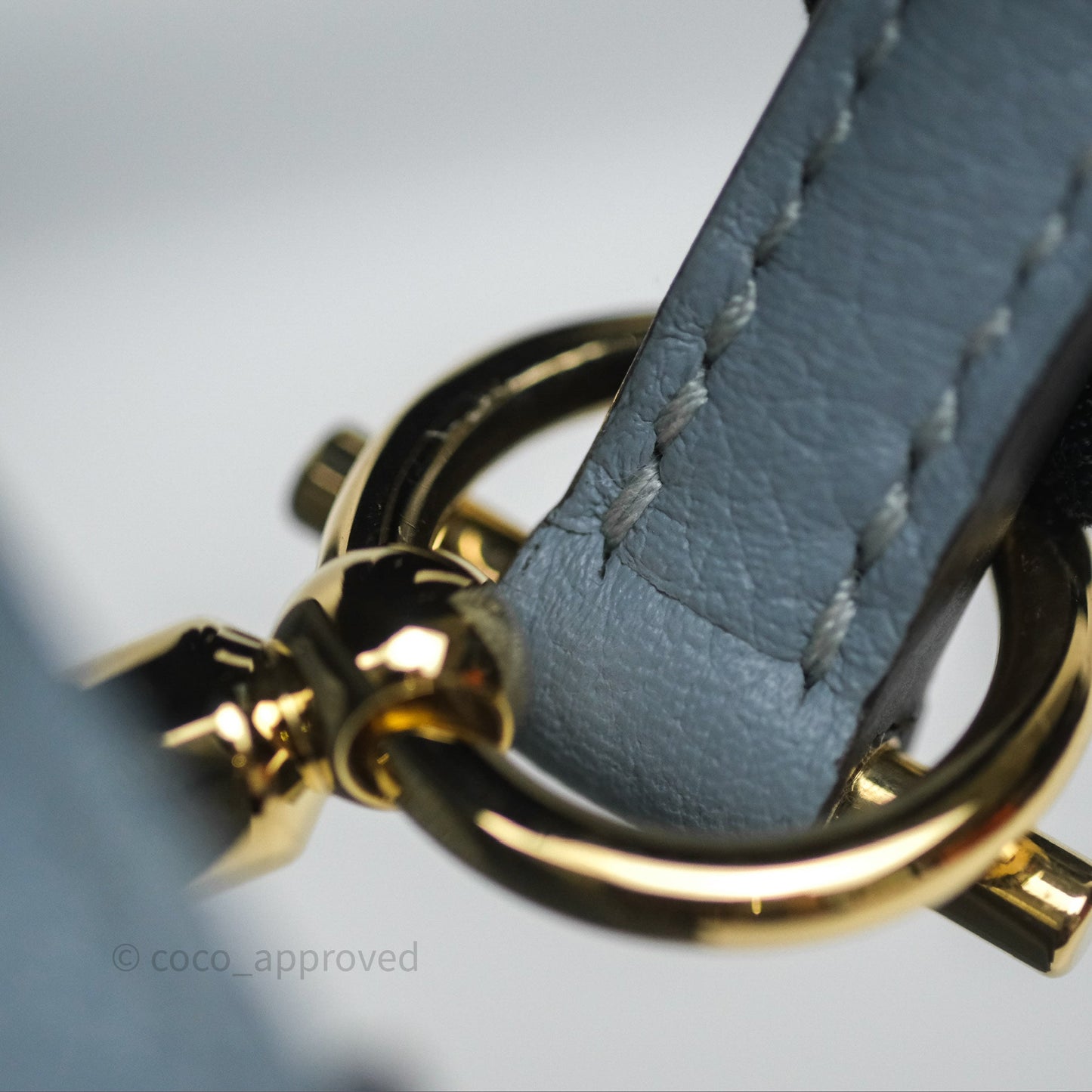 Hermès Roulis Mini 18 Bleu Lin J7 Evercolour Gold Hardware