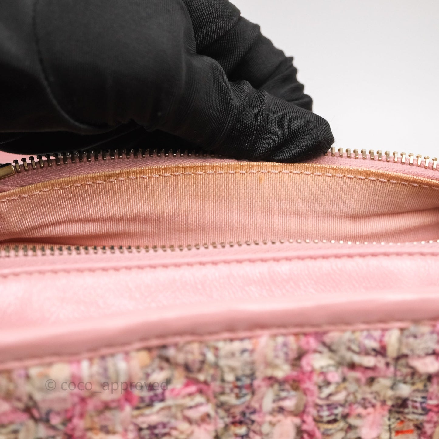 Chanel Small Gabrielle Hobo Quilted Pink Tweed Aged Calfskin