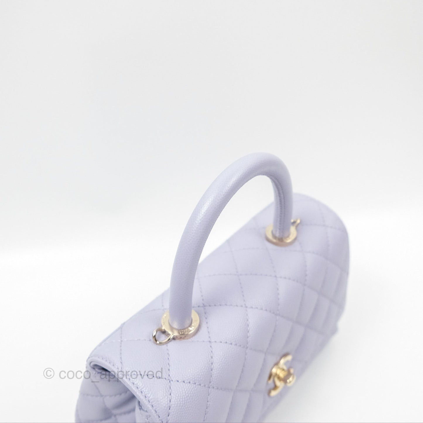 Chanel Small Coco Handle Lilac Caviar Gold Hardware