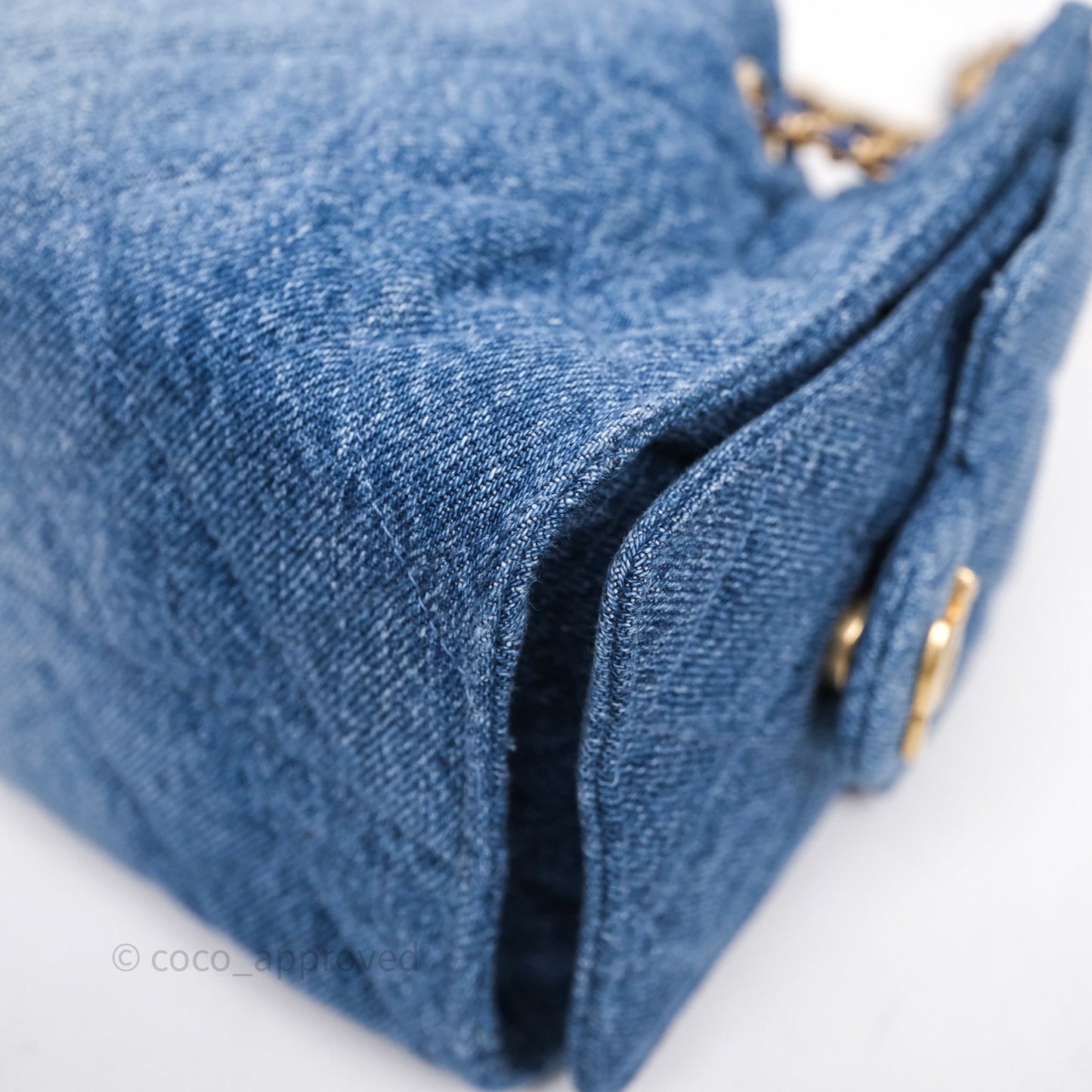 Chanel 25 Mini Washed Denim Aged Gold Hardware