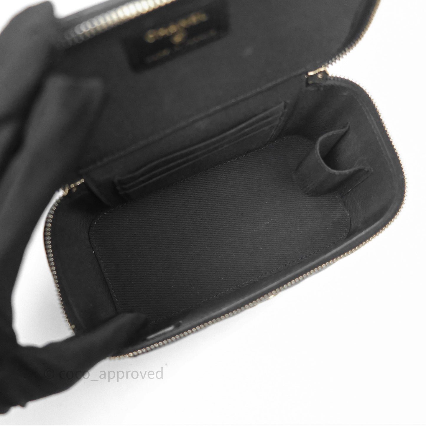 Chanel Vanity Rectangular Top Handle Black Lambskin Aged Gold Hardware