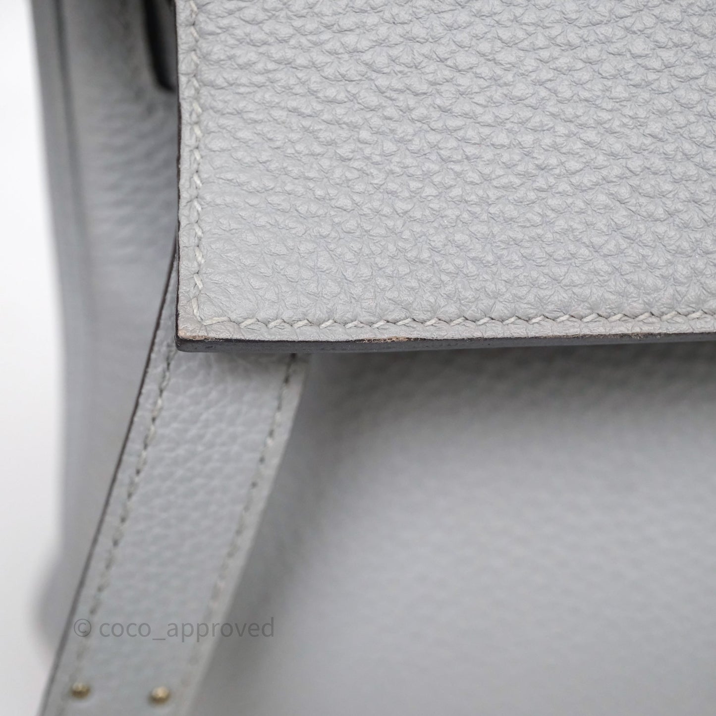 Hermès Kelly 32 Retourne Bleu Glacier 8U Togo Palladium Hardware
