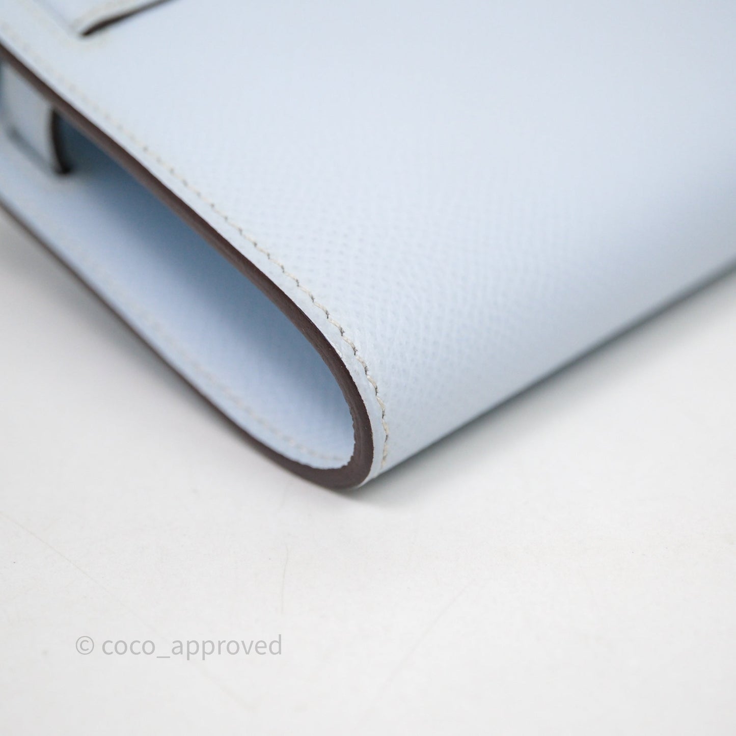 Hermes Kelly To Go Bleu Brume Epsom Gold Hardware