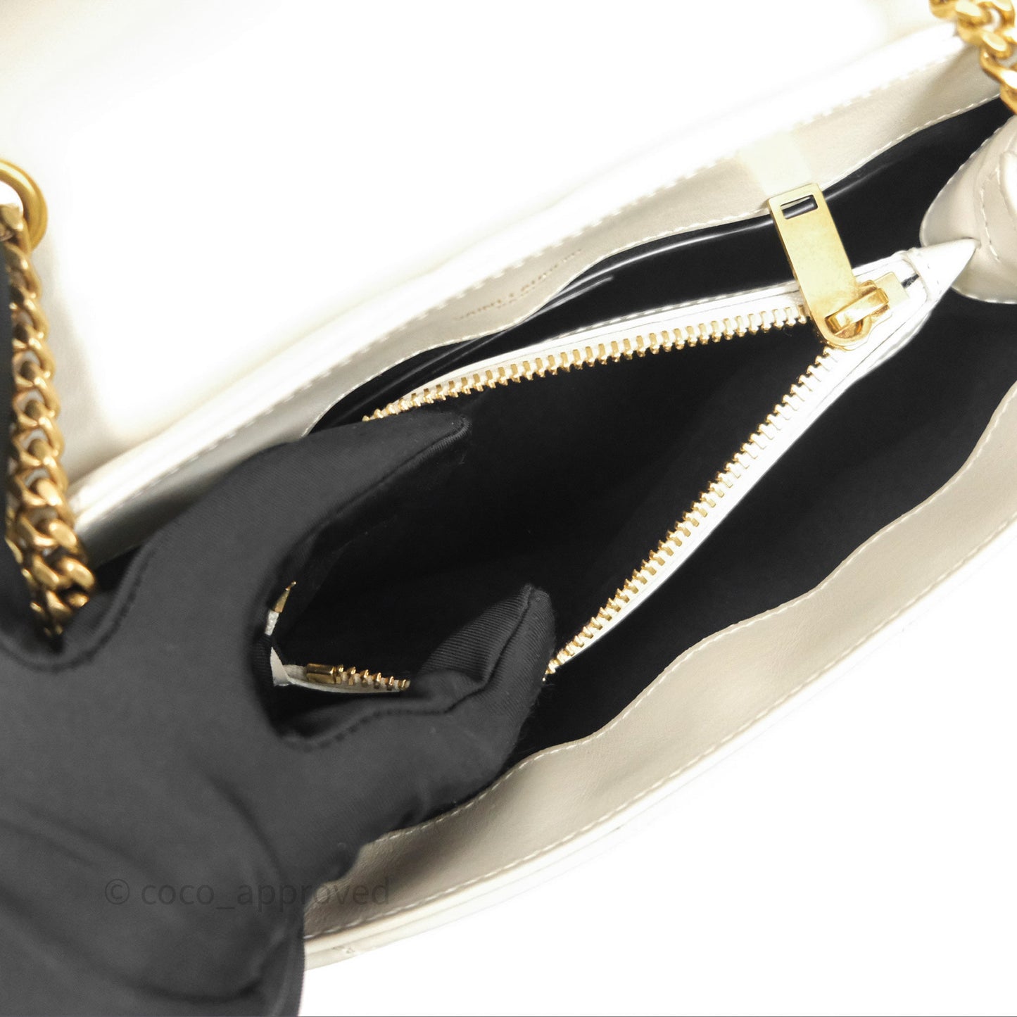 Saint Laurent Loulou Small Flap Bag Beige Calfskin Gold Hardware