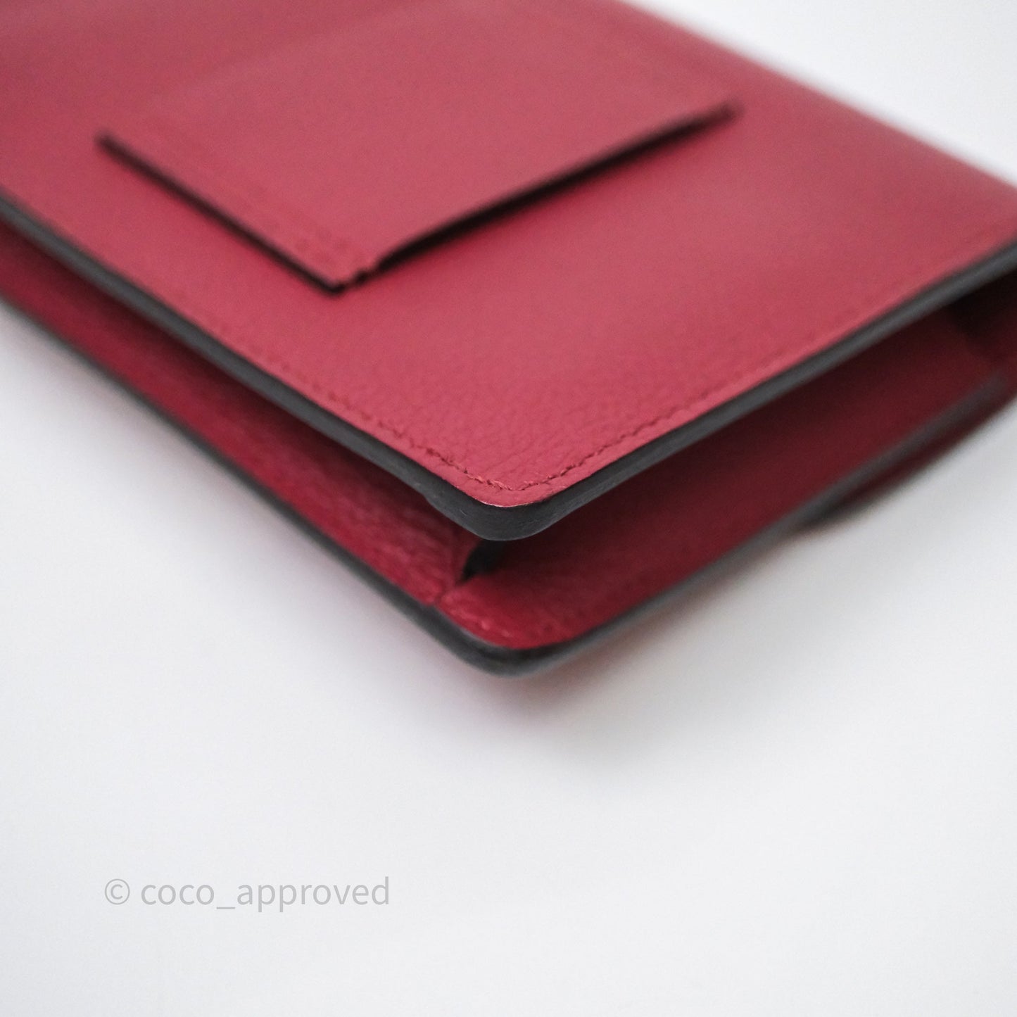 Hermès Roulis Slim Wallet Rouge H 55 Evercolor Palladium Hardware