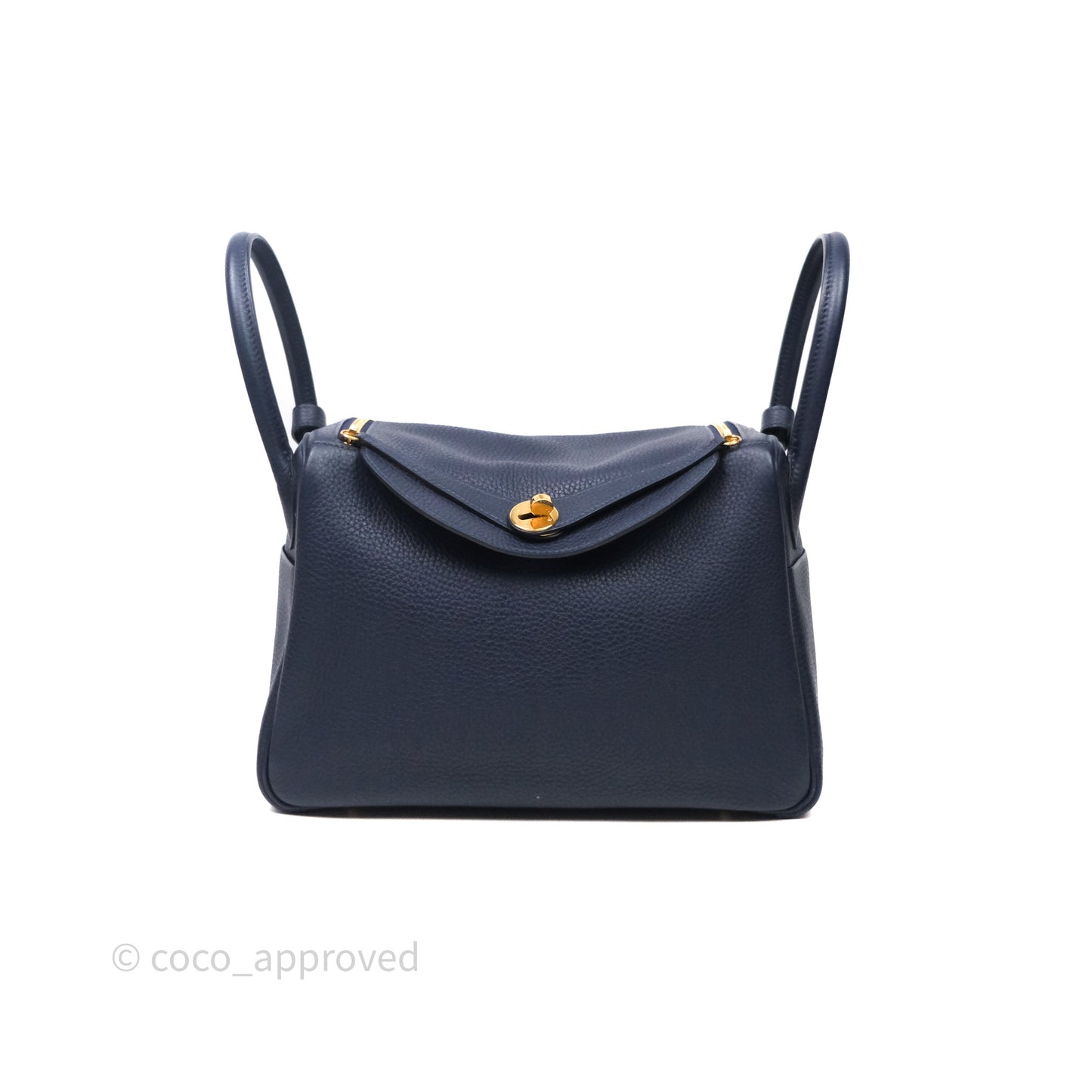 Hermès Lindy 30 Bleu Nuit 2Z Clemence Gold Hardware