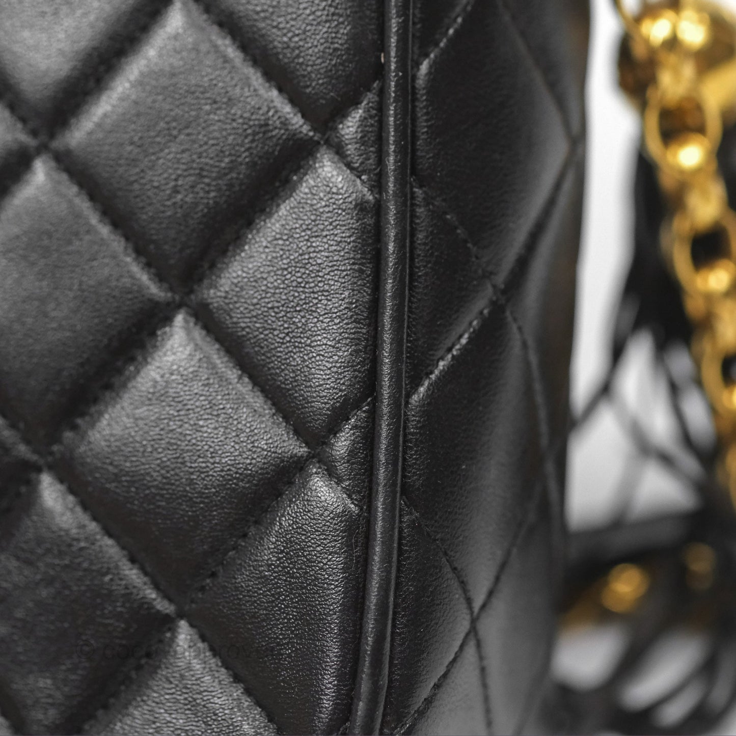 Chanel Vintage Diana Fringe Camera Bag Black Lambskin 24K Gold Hardware