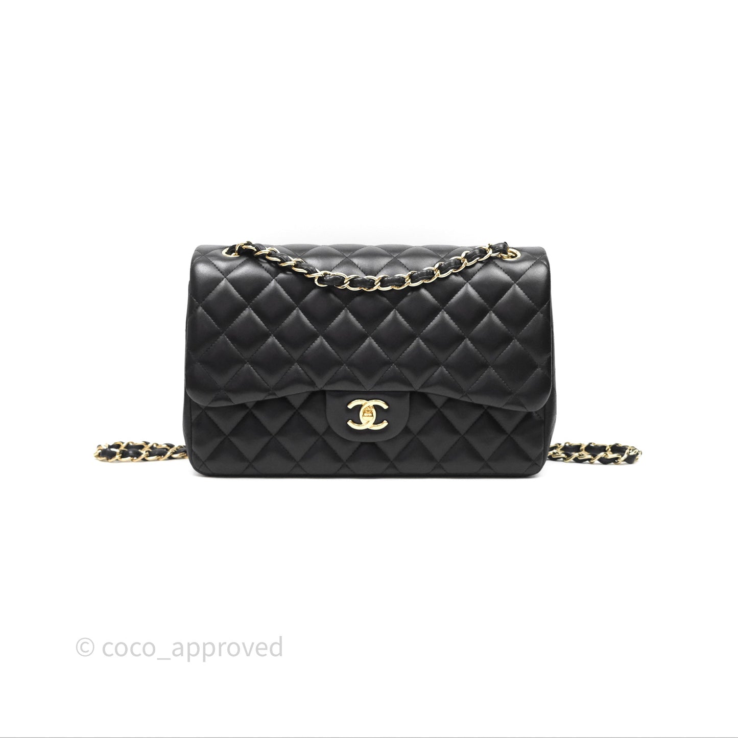 Chanel Jumbo Double Flap Black Lambskin Gold Hardware