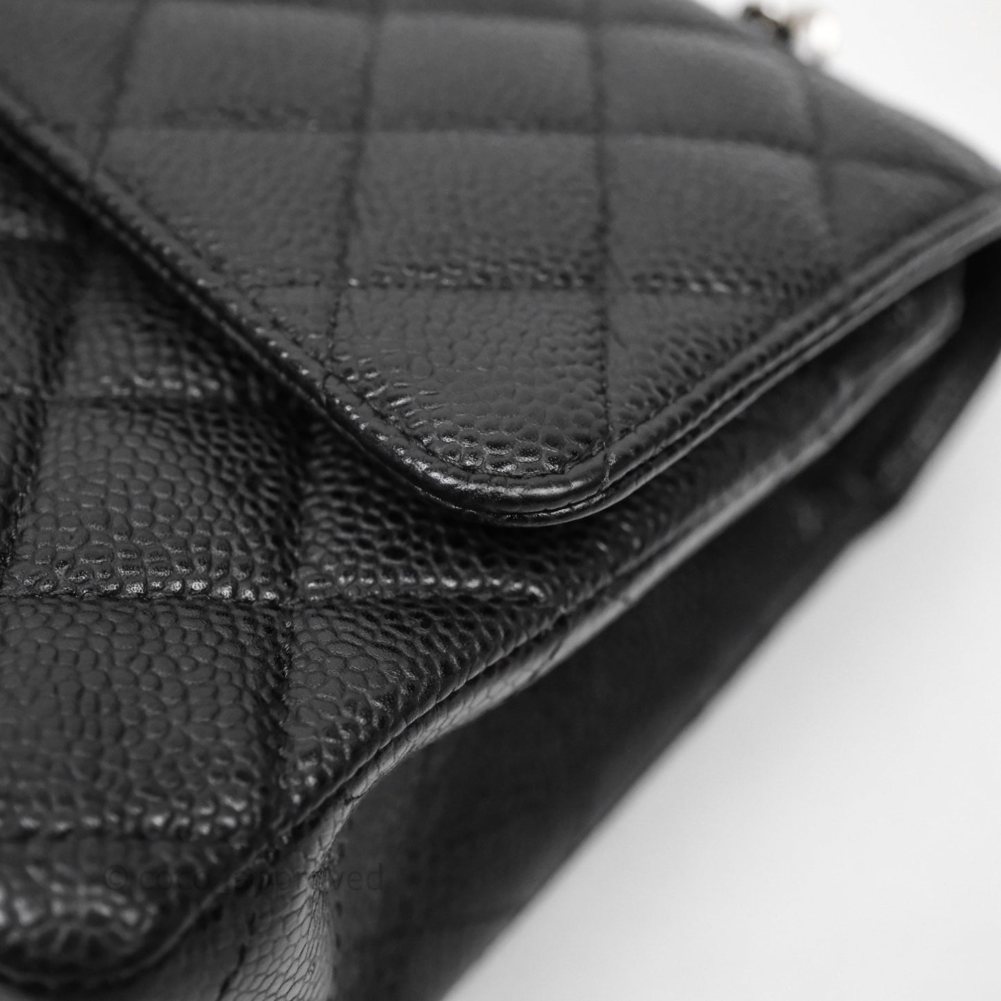 Chanel Classic M/L Medium Flap Quilted Black Caviar Silver Hardware