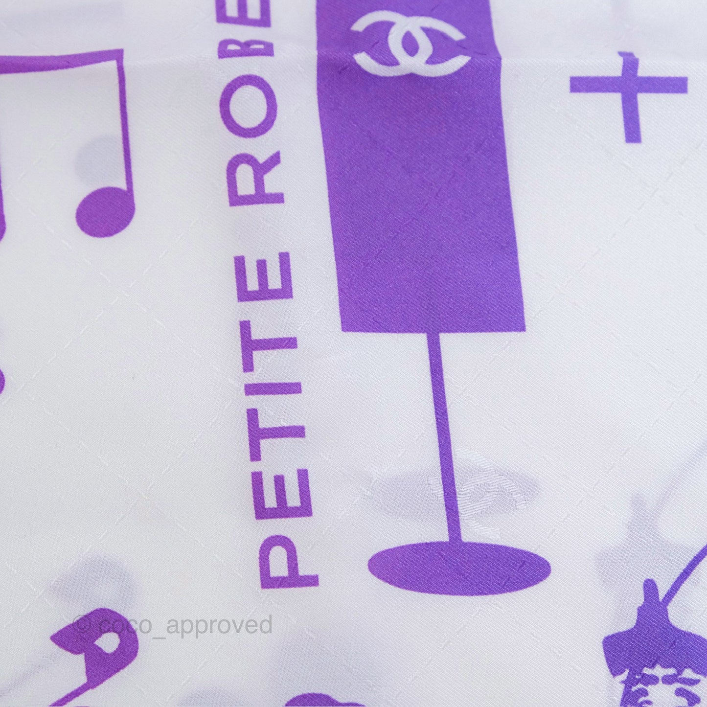 Chanel Silk Scarf 90cm White Gradient Blue Purple