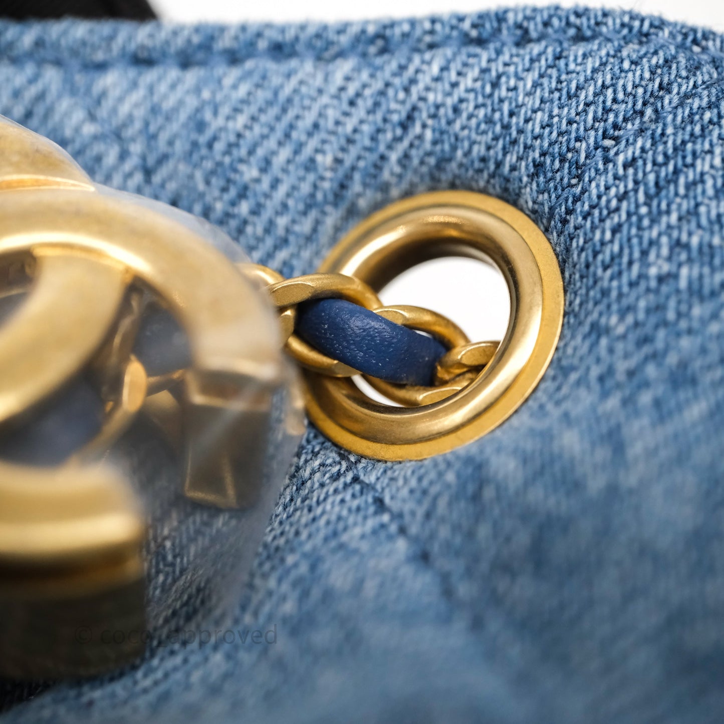 Chanel 25 Mini Washed Denim Aged Gold Hardware
