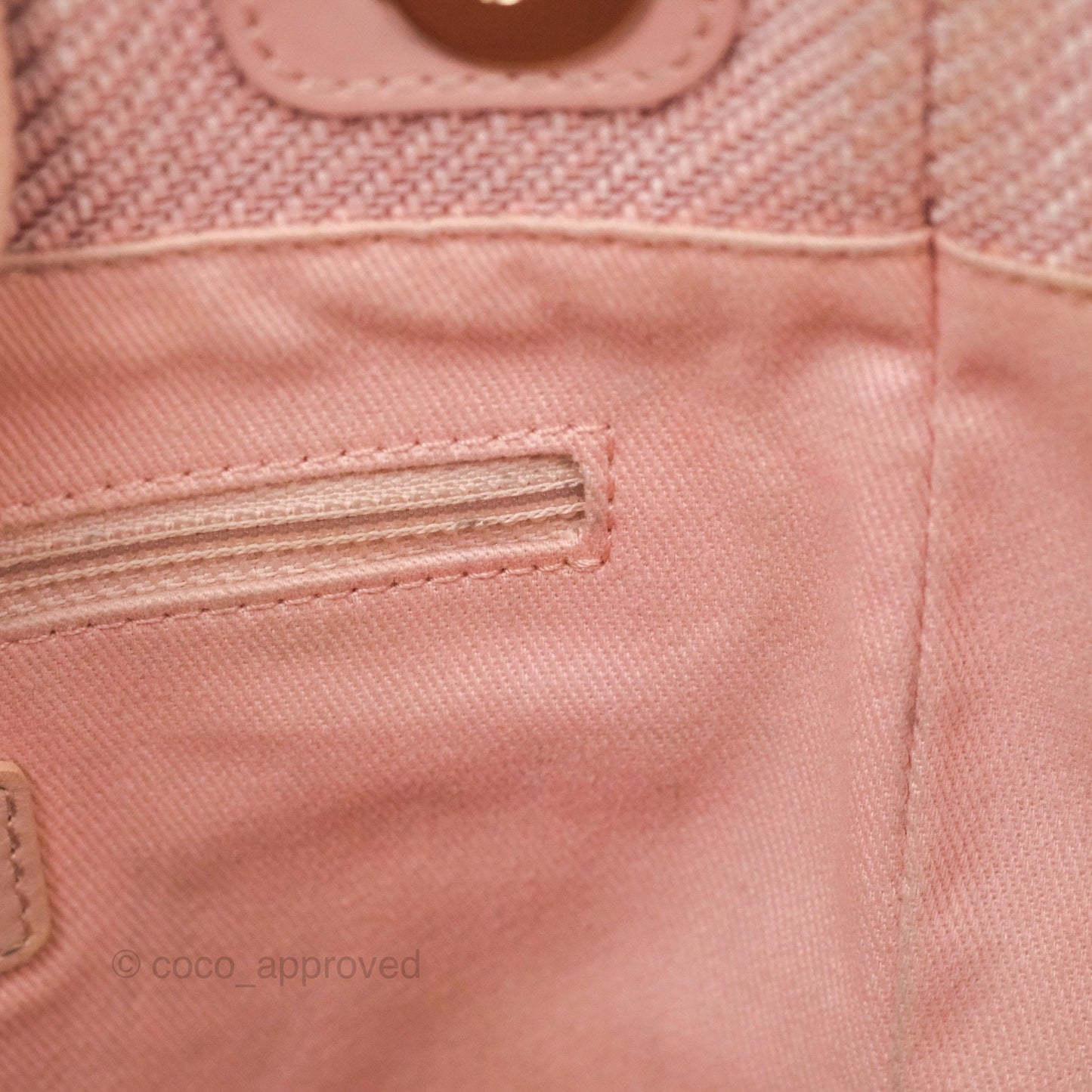 Chanel Small Vertical Deauville Canvas Pink Gold Hardware