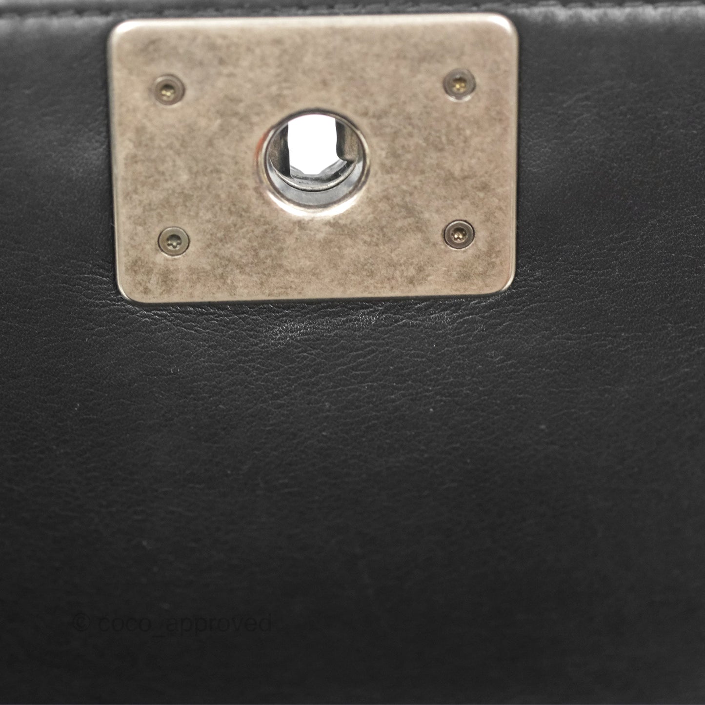 Chanel Small Boy Black Calfskin Ruthenium Hardware