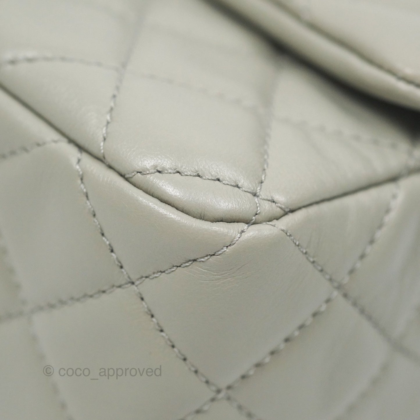 Chanel Pearl Crush Mini Rectangular Grey Lambskin Aged Gold Hardware