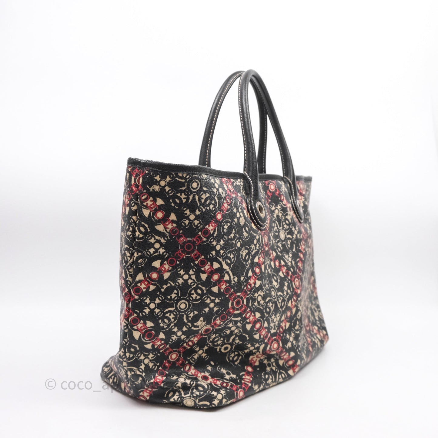 Chanel CC Print Logo Tote Bag Black