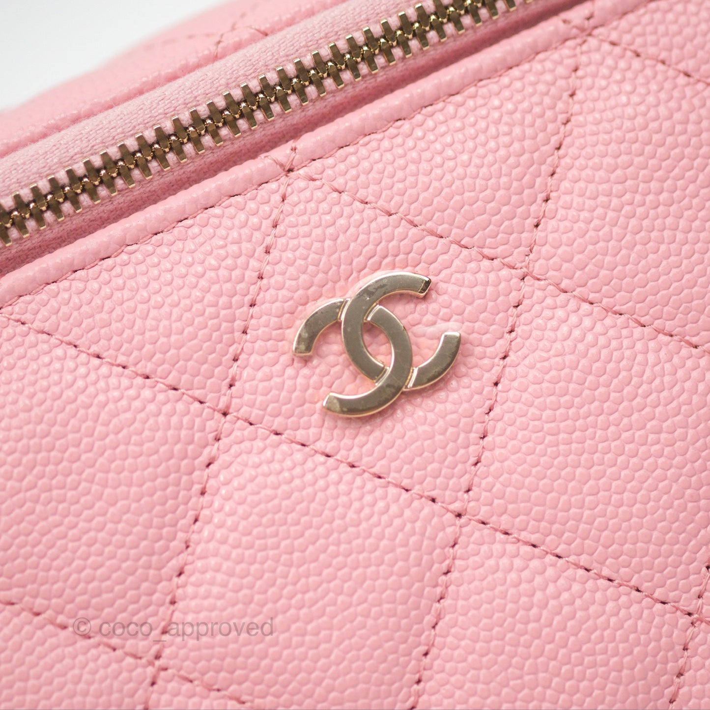 Chanel Classic Vanity With Chain Pink Caviar Gold Hardware