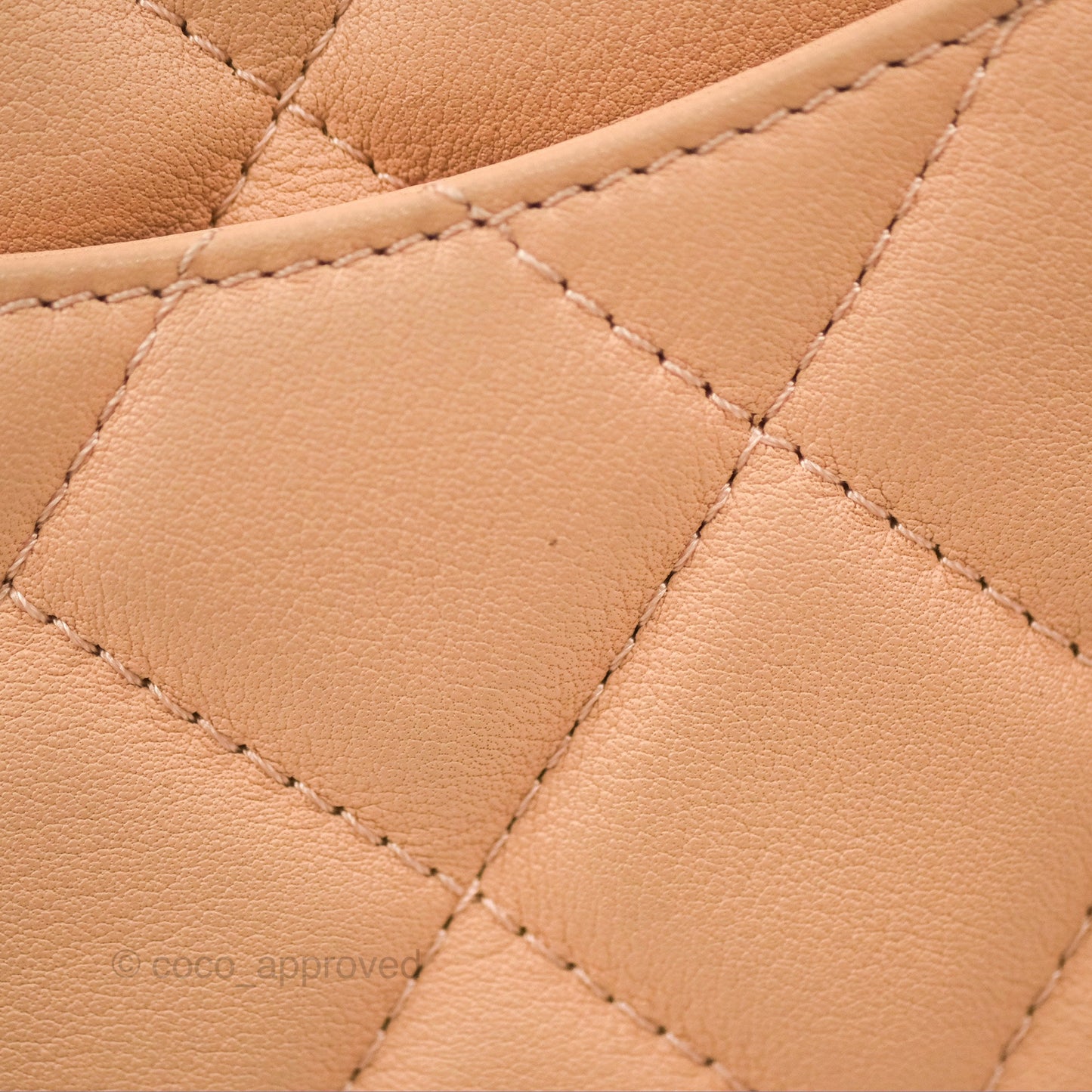 Chanel Messenger Bag Beige Pink Calfskin Aged Gold Hardware